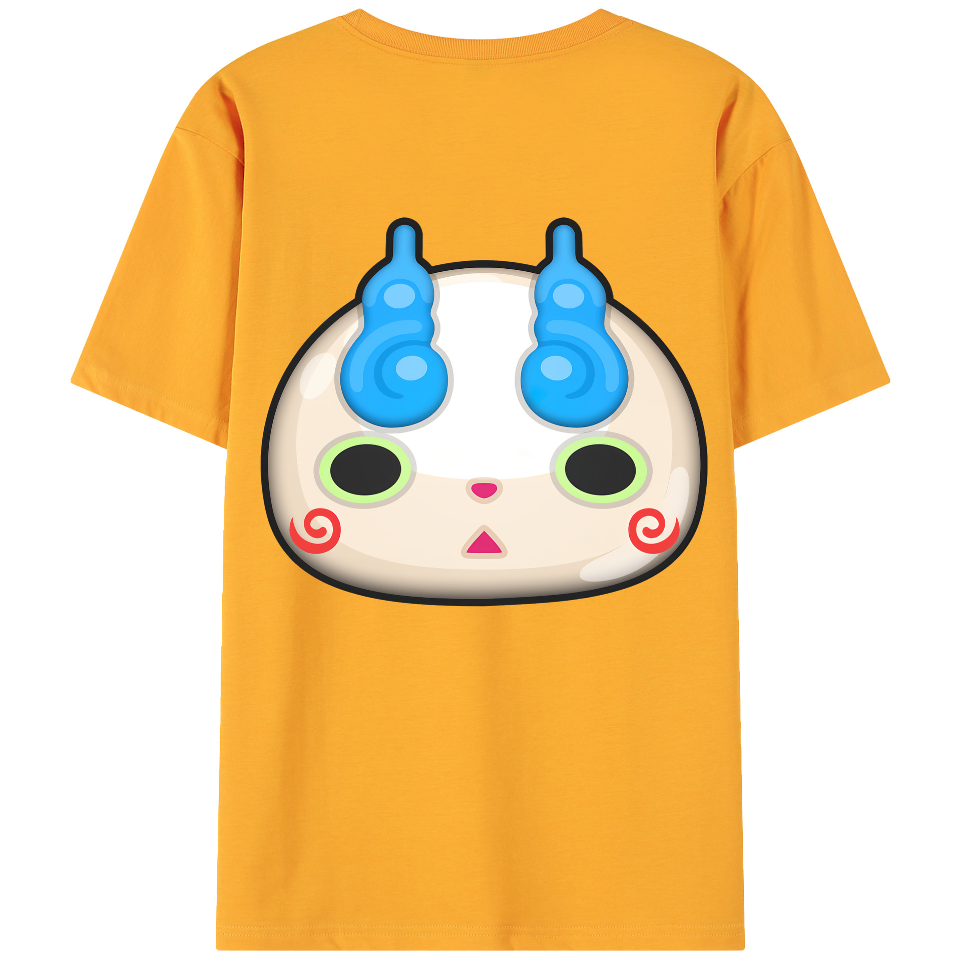 （画像用） 妖怪ウォッチ Yo-kai Watch 綿100％ メンズ半袖Tシャツ（バックプリント） 通気性