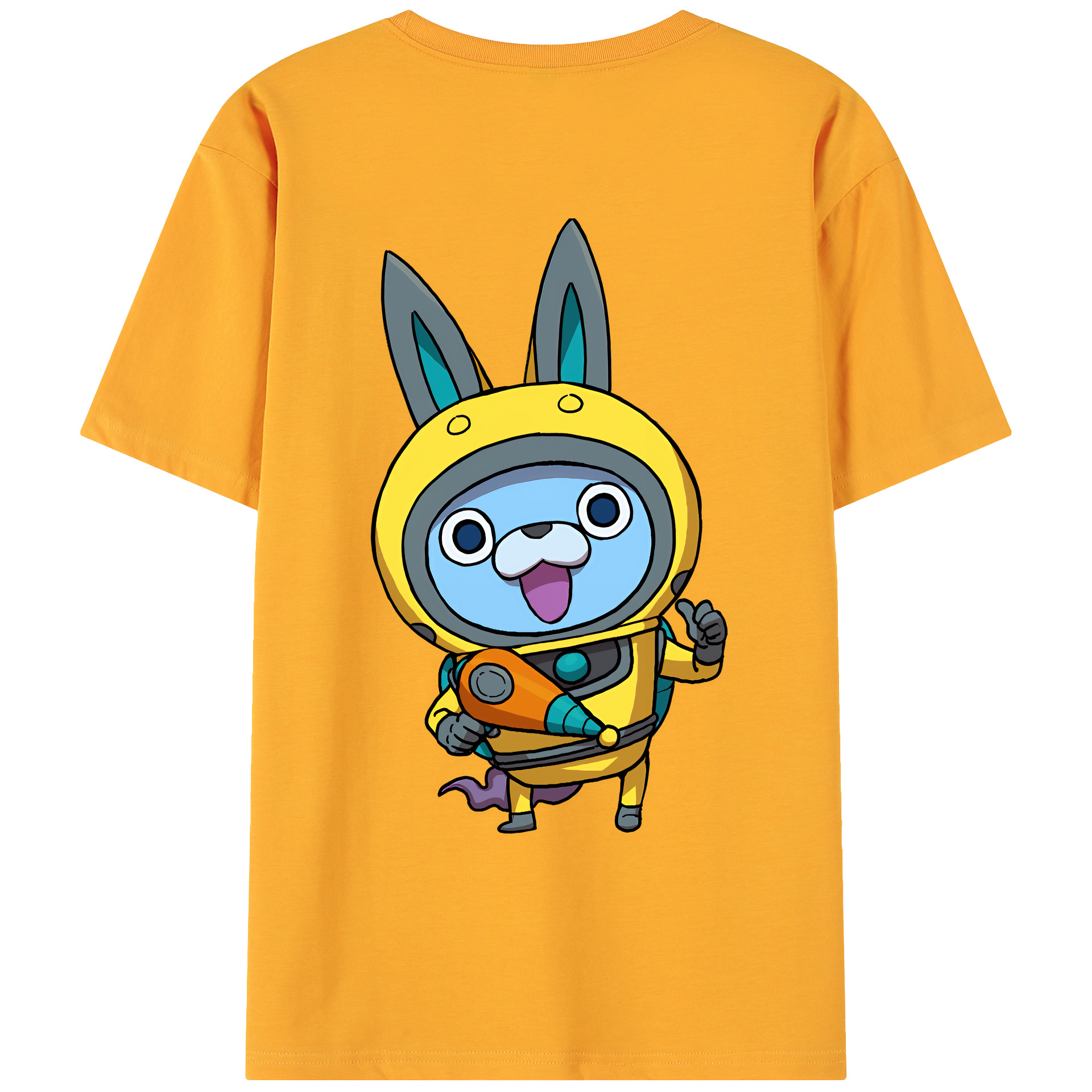 （画像用） 妖怪ウォッチ Yo-kai Watch 綿100％ メンズ半袖Tシャツ（バックプリント） 通気性