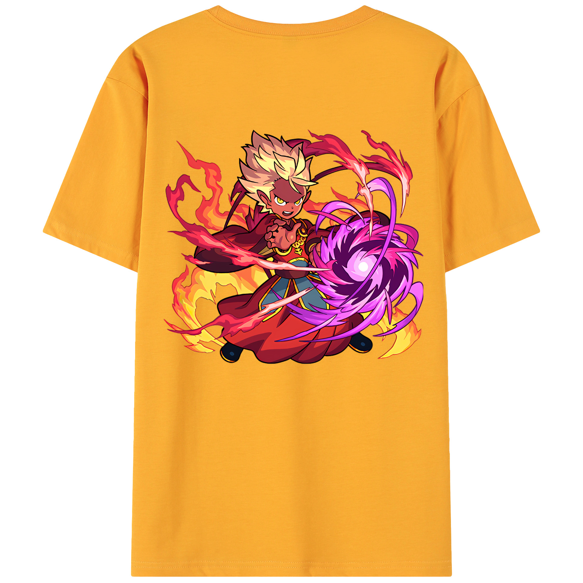 （画像用） 妖怪ウォッチ Yo-kai Watch 綿100％ メンズ半袖Tシャツ（バックプリント） 通気性