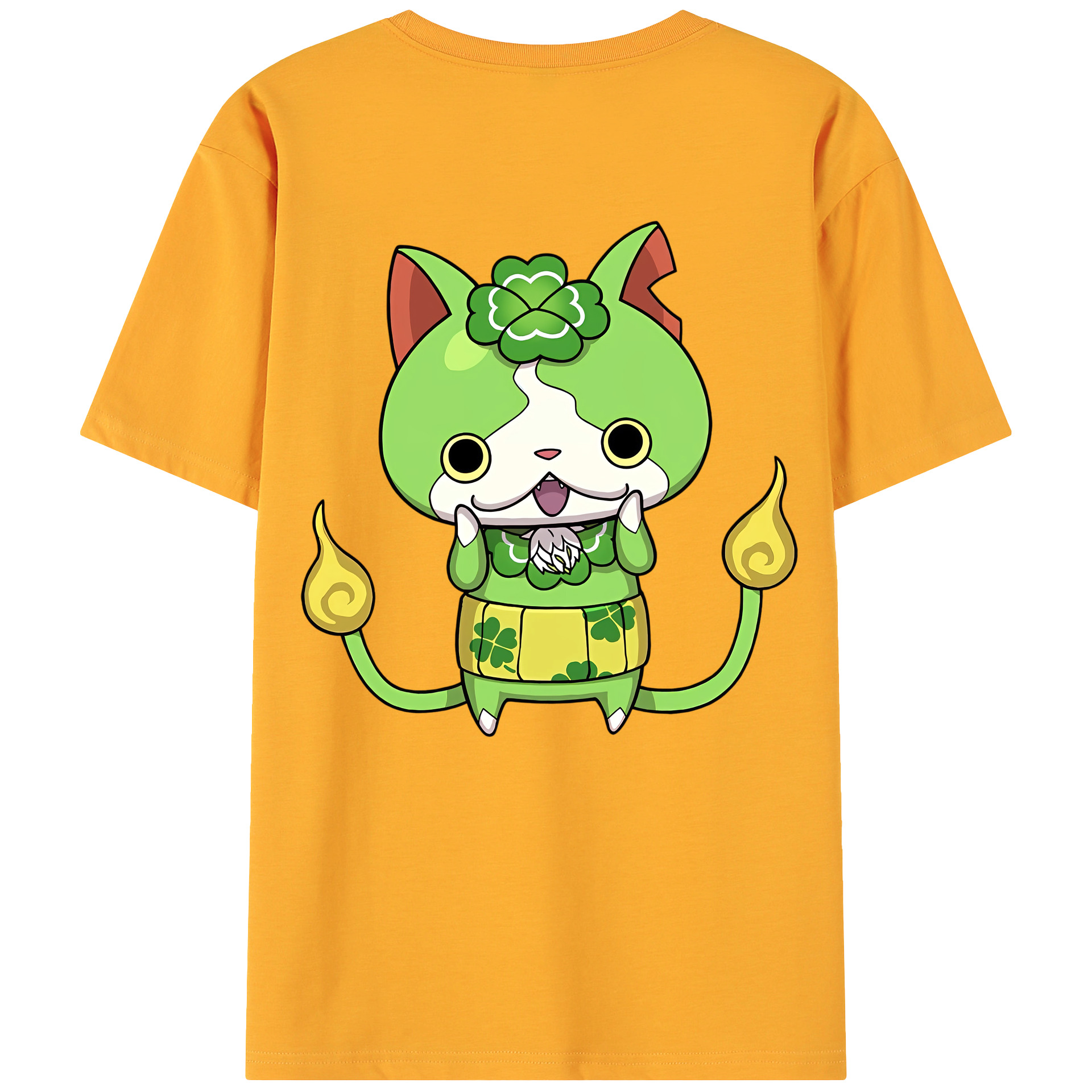（画像用） 妖怪ウォッチ Yo-kai Watch 綿100％ メンズ半袖Tシャツ（バックプリント） 通気性