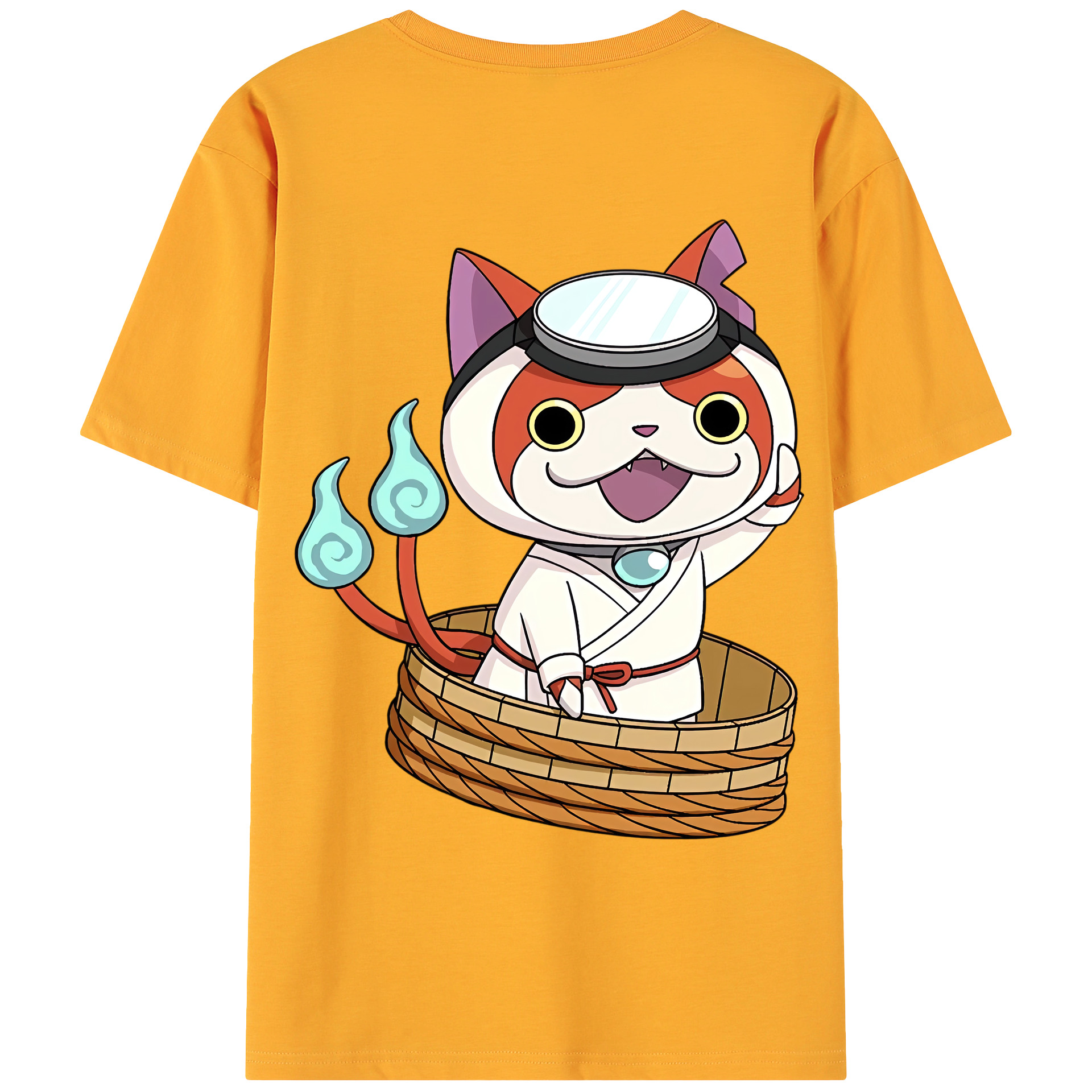 （画像用） 妖怪ウォッチ Yo-kai Watch 綿100％ メンズ半袖Tシャツ（バックプリント） 通気性