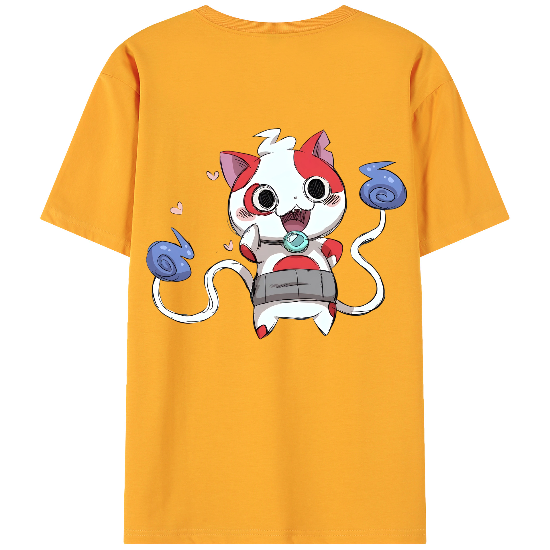 （画像用） 妖怪ウォッチ Yo-kai Watch 綿100％ メンズ半袖Tシャツ（バックプリント） 通気性