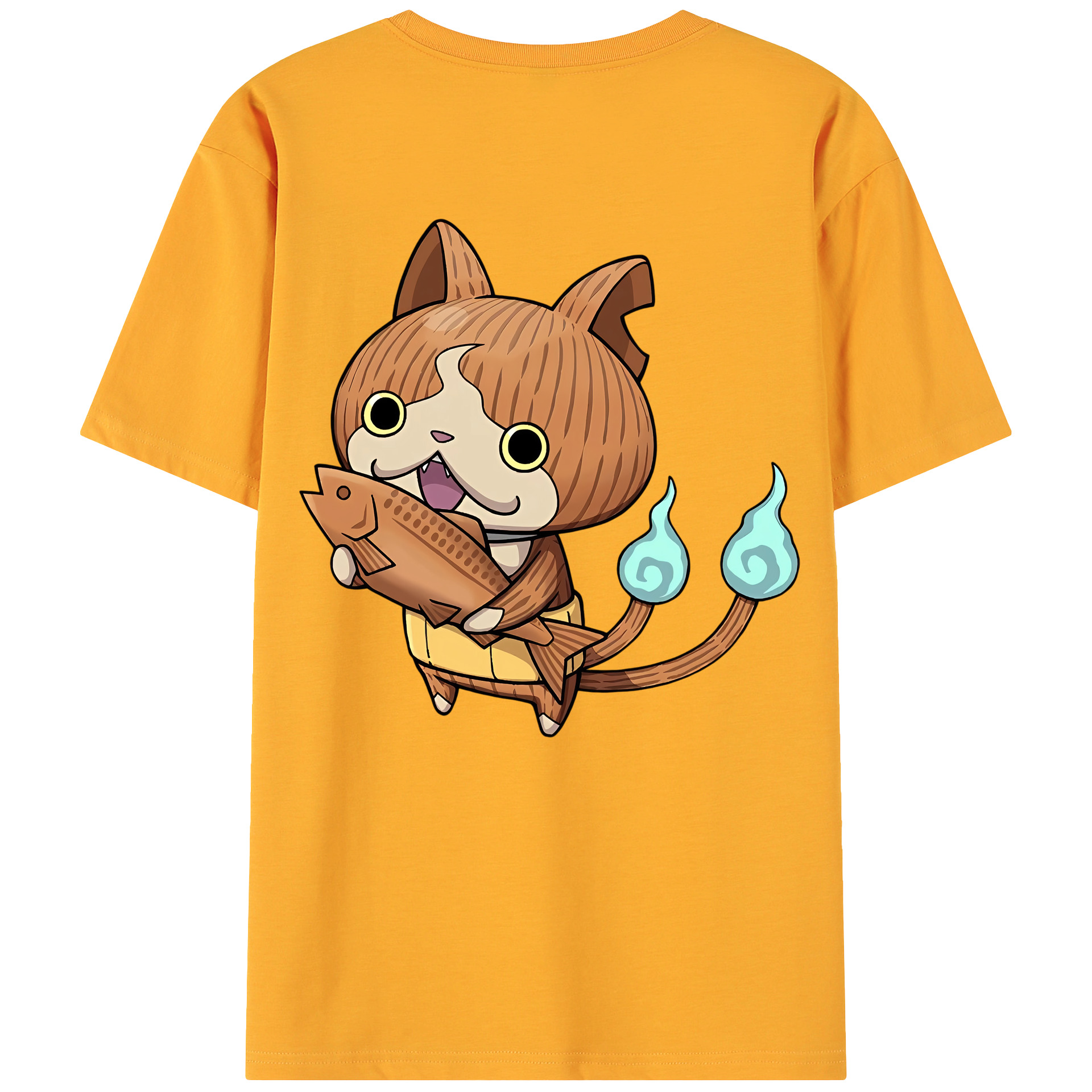 （画像用） 妖怪ウォッチ Yo-kai Watch 綿100％ メンズ半袖Tシャツ（バックプリント） 通気性