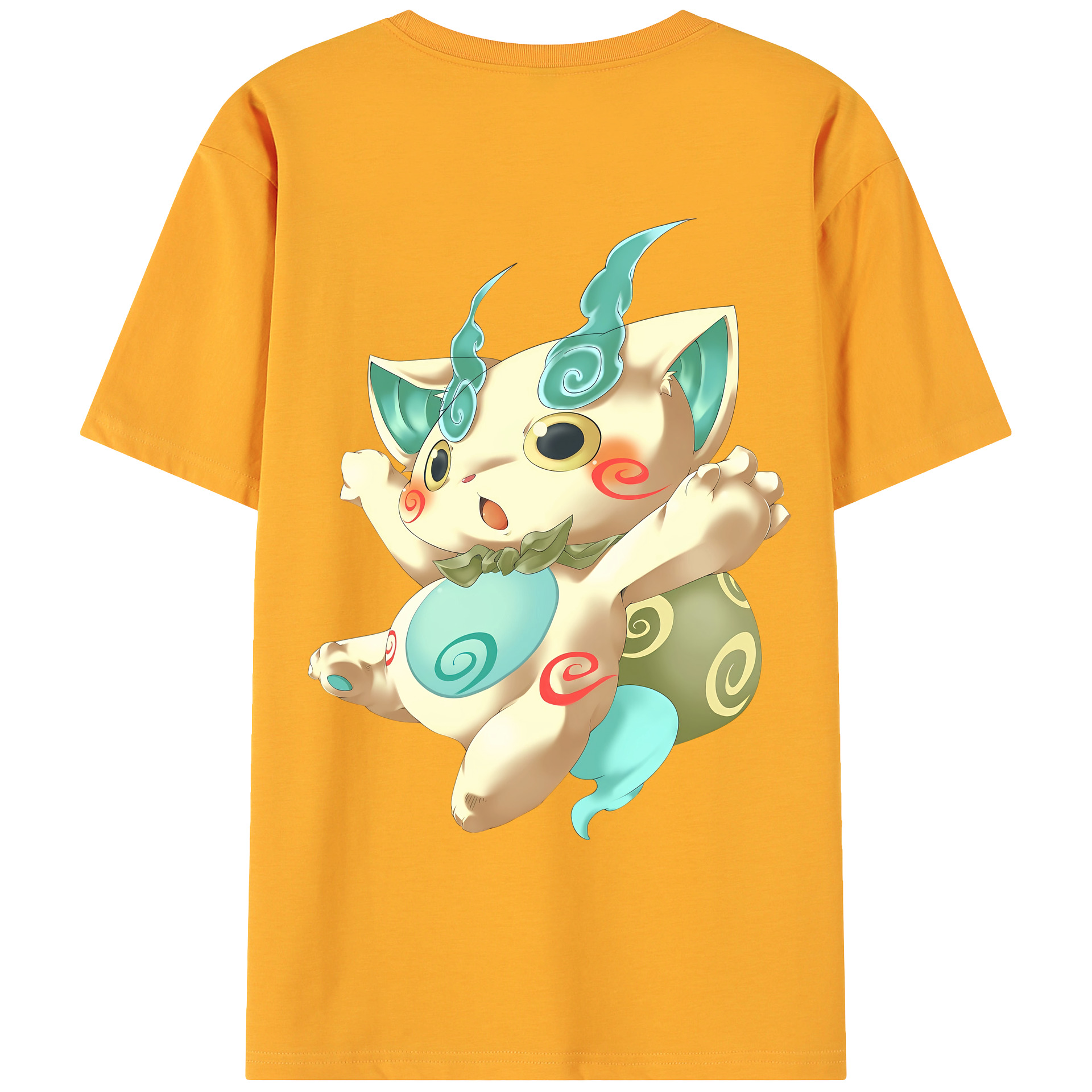（画像用） 妖怪ウォッチ Yo-kai Watch 綿100％ メンズ半袖Tシャツ（バックプリント） 通気性