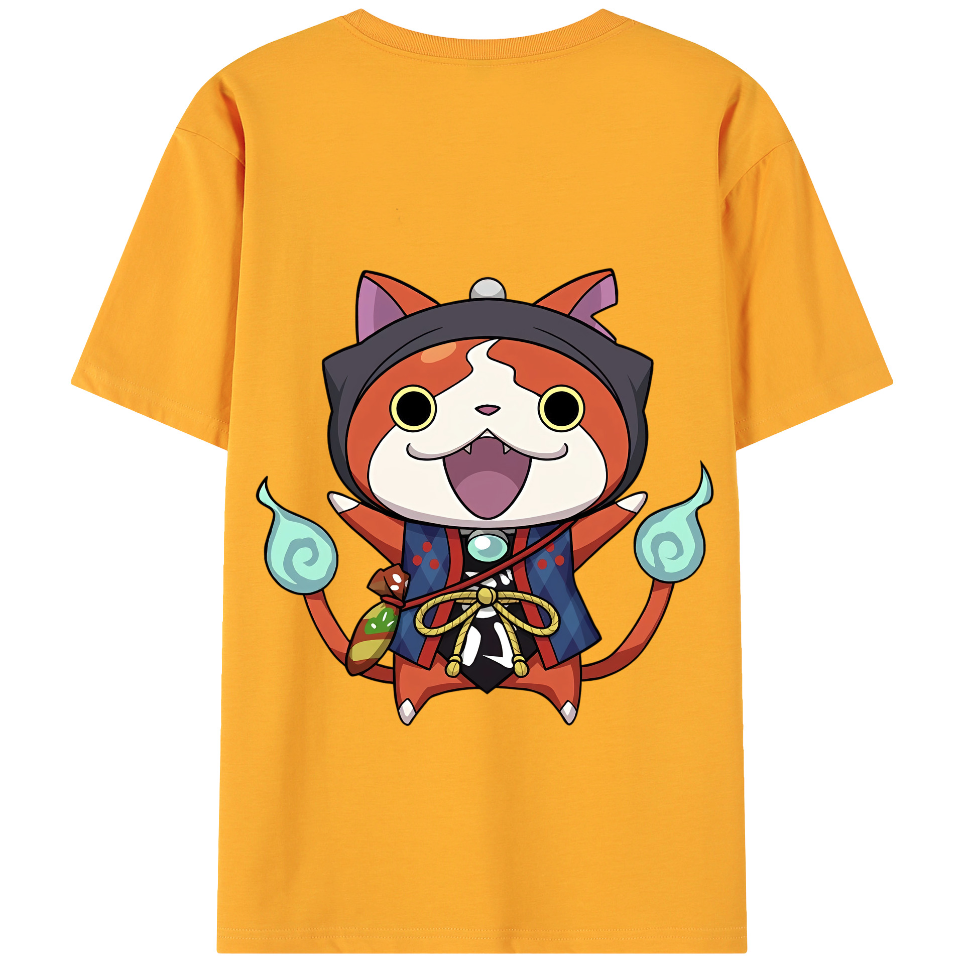 （画像用） 妖怪ウォッチ Yo-kai Watch 綿100％ メンズ半袖Tシャツ（バックプリント） 通気性