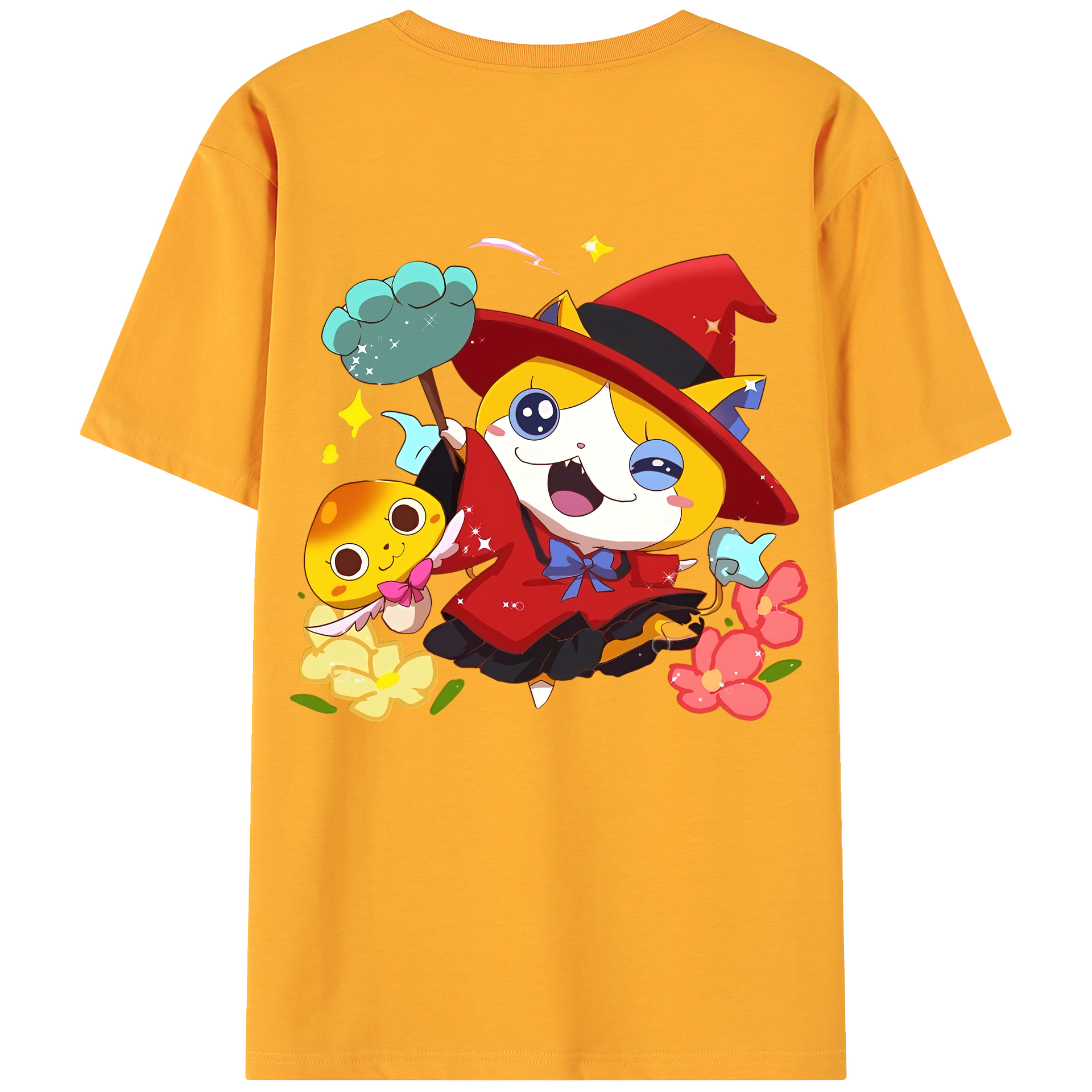 （画像用） 妖怪ウォッチ Yo-kai Watch 綿100％ メンズ半袖Tシャツ（バックプリント） 通気性