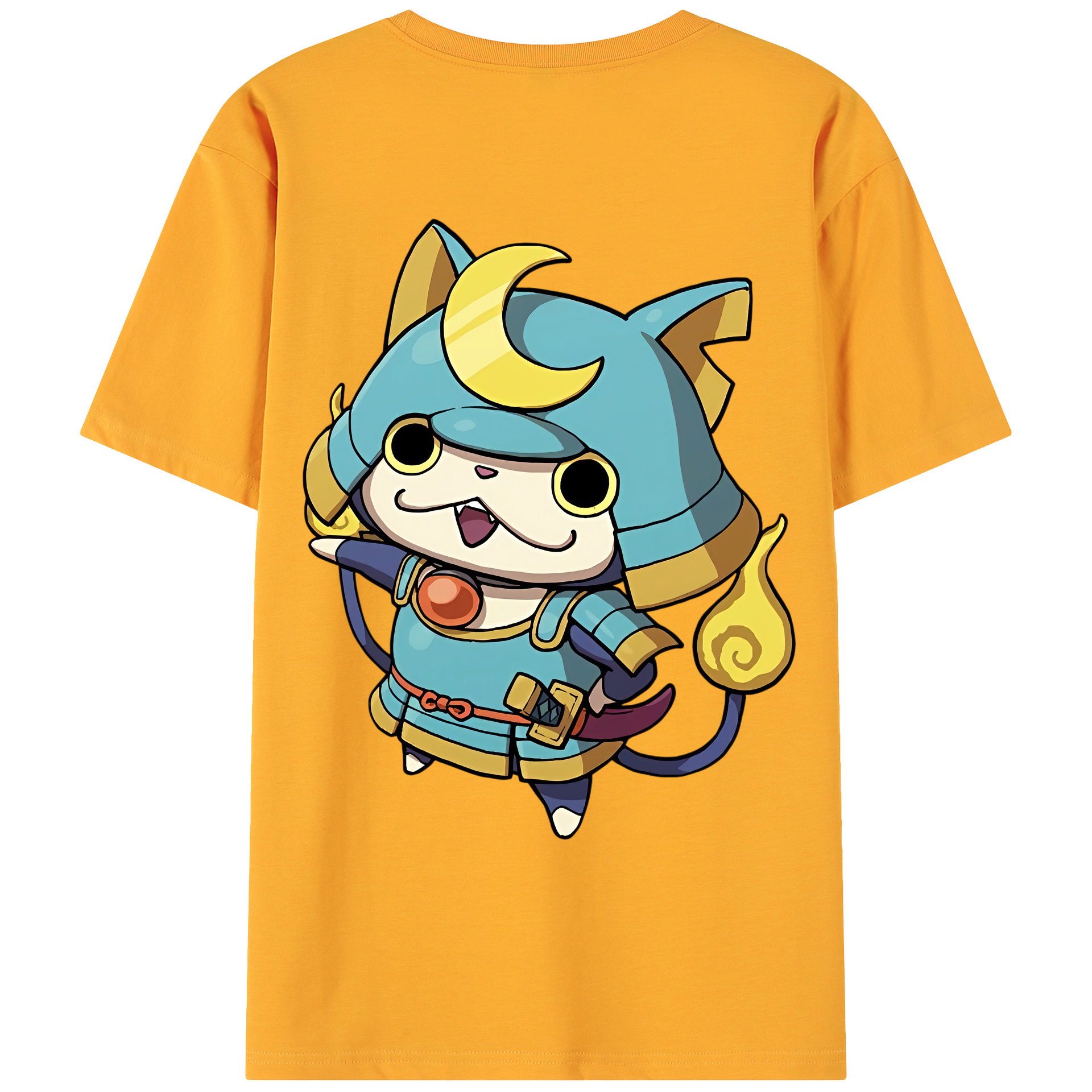 （画像用） 妖怪ウォッチ Yo-kai Watch 綿100％ メンズ半袖Tシャツ（バックプリント） 通気性