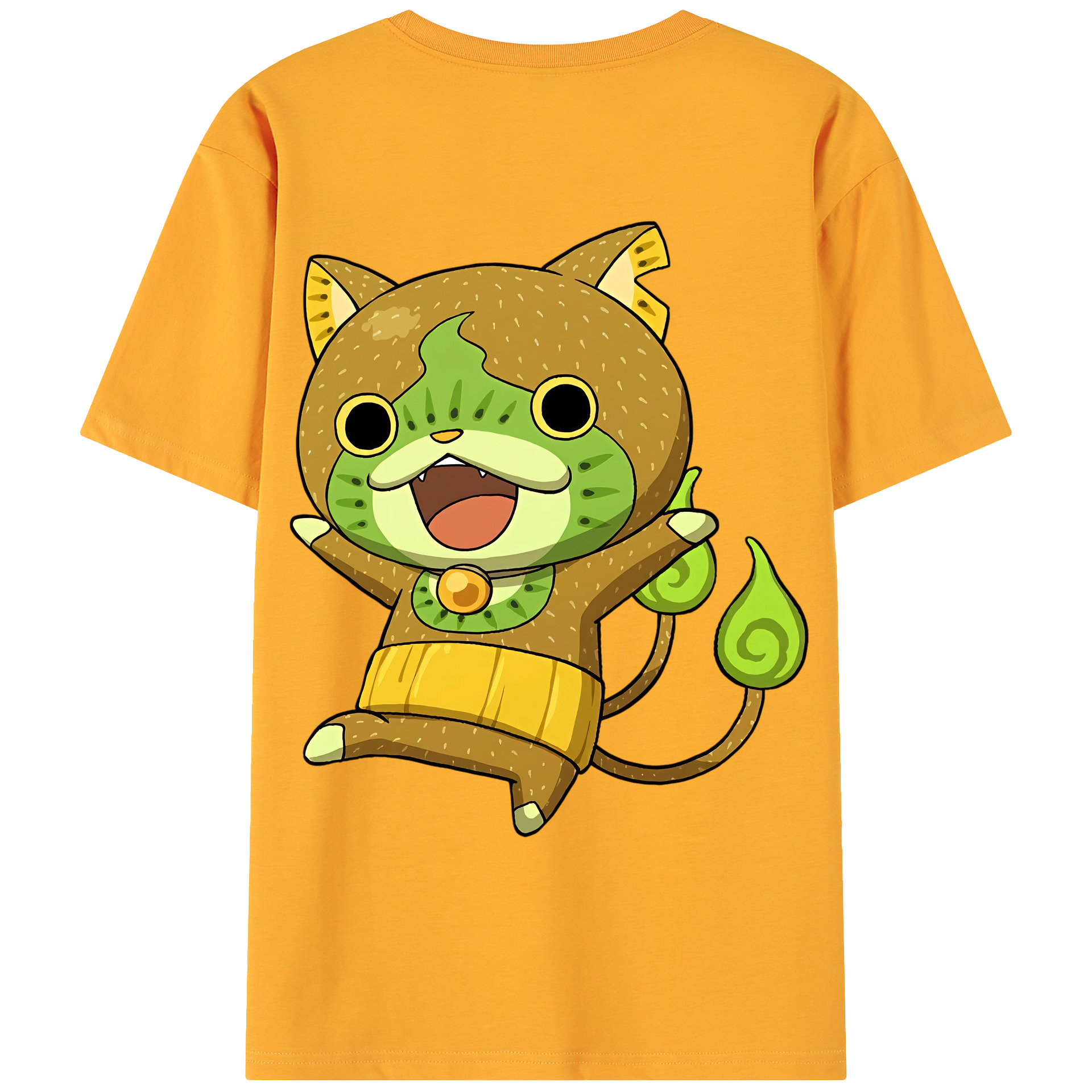 （画像用） 妖怪ウォッチ Yo-kai Watch 綿100％ メンズ半袖Tシャツ（バックプリント） 通気性