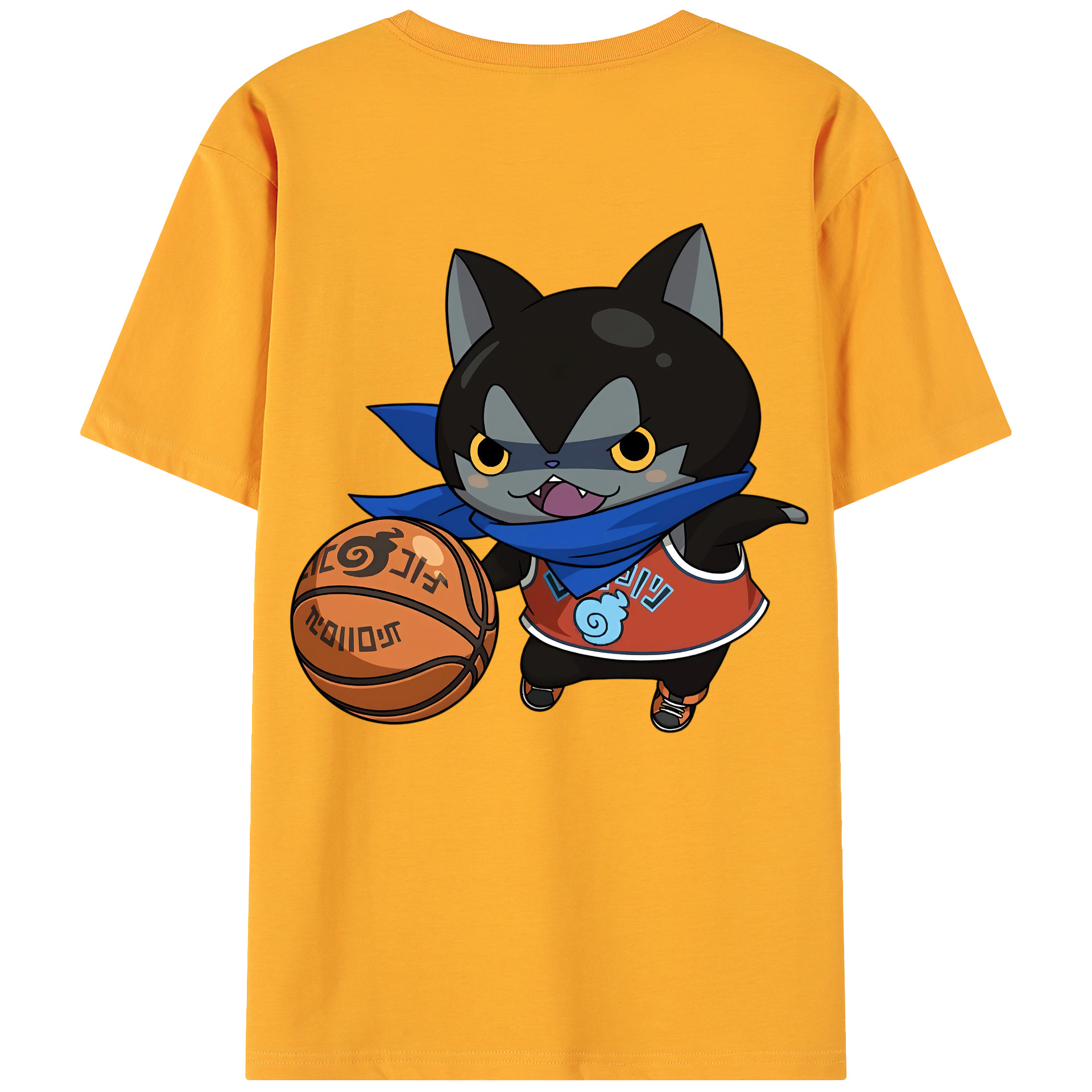 （画像用） 妖怪ウォッチ Yo-kai Watch 綿100％ メンズ半袖Tシャツ（バックプリント） 通気性