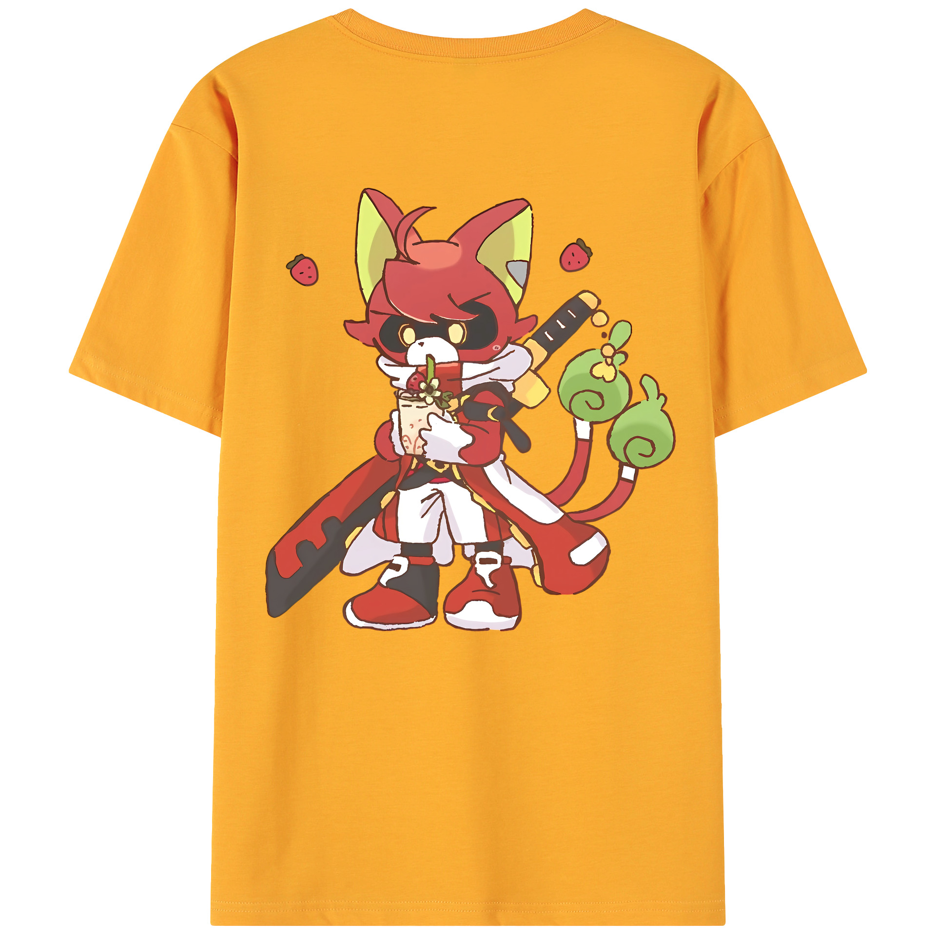 （画像用） 妖怪ウォッチ Yo-kai Watch 綿100％ メンズ半袖Tシャツ（バックプリント） 通気性