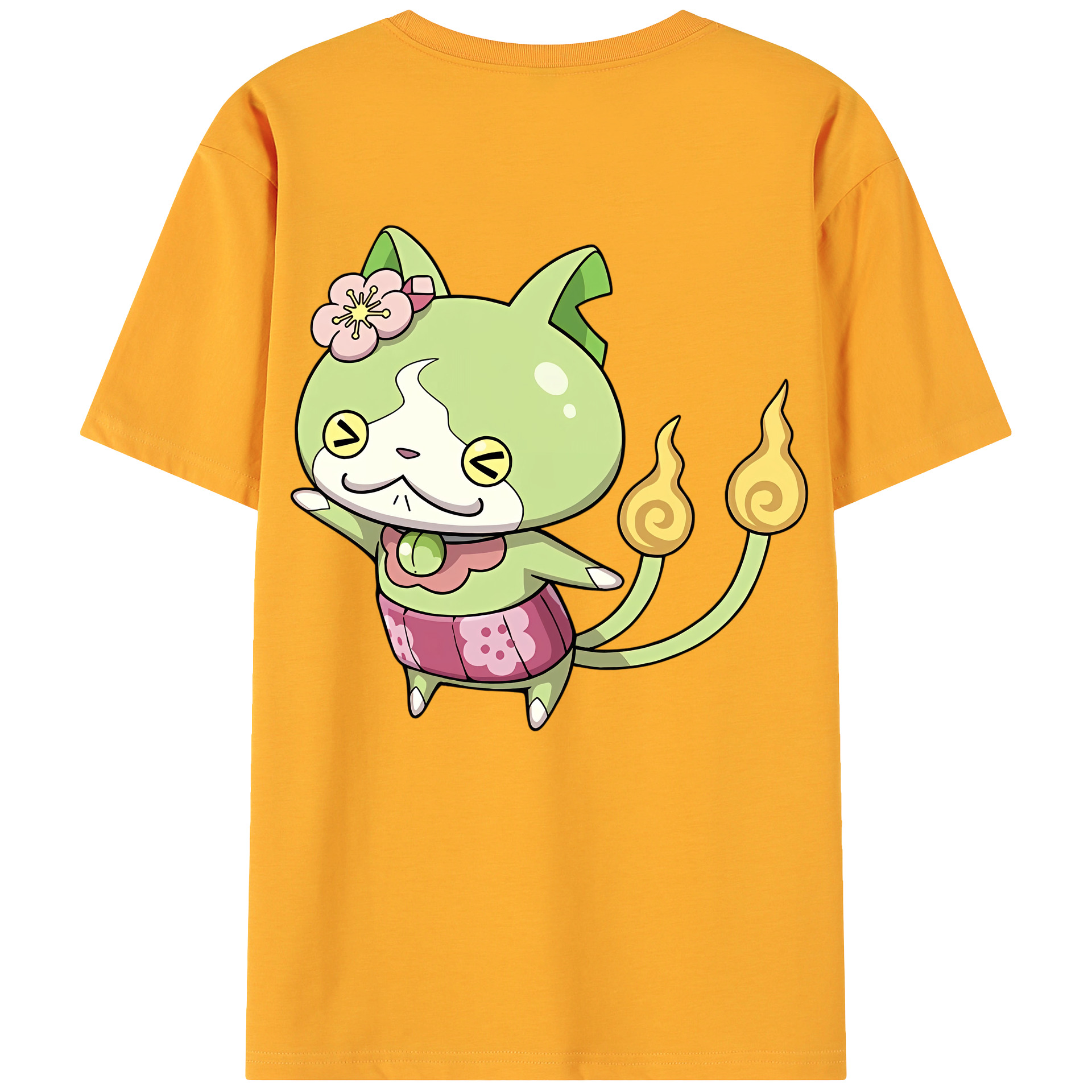 （画像用） 妖怪ウォッチ Yo-kai Watch 綿100％ メンズ半袖Tシャツ（バックプリント） 通気性