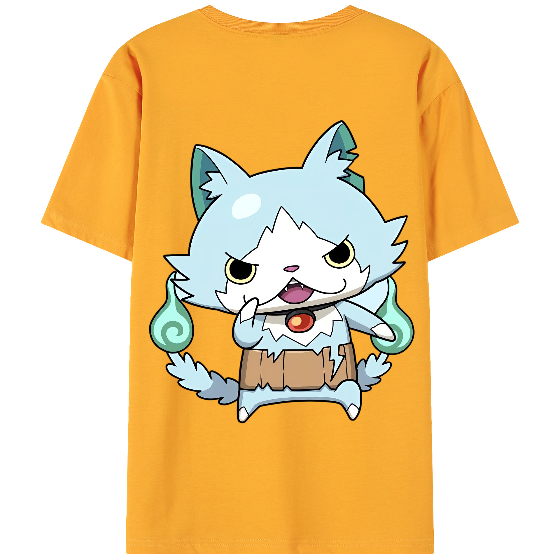 （画像用） 妖怪ウォッチ Yo-kai Watch 綿100％ メンズ半袖Tシャツ（バックプリント） 通気性