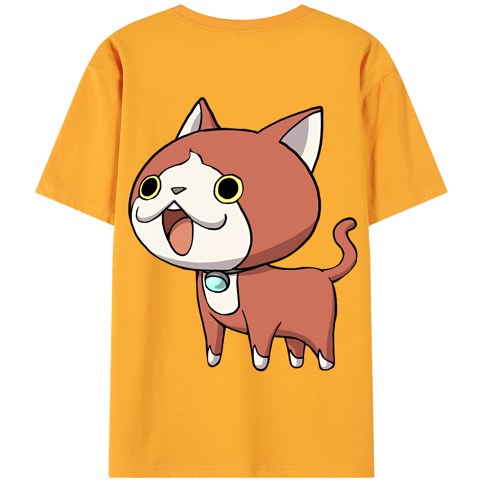 （画像用） 妖怪ウォッチ Yo-kai Watch 綿100％ メンズ半袖Tシャツ（バックプリント） 通気性