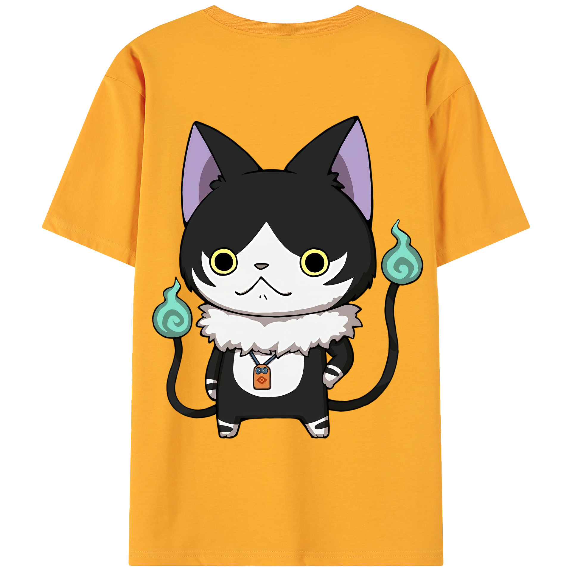 （画像用） 妖怪ウォッチ Yo-kai Watch 綿100％ メンズ半袖Tシャツ（バックプリント） 通気性