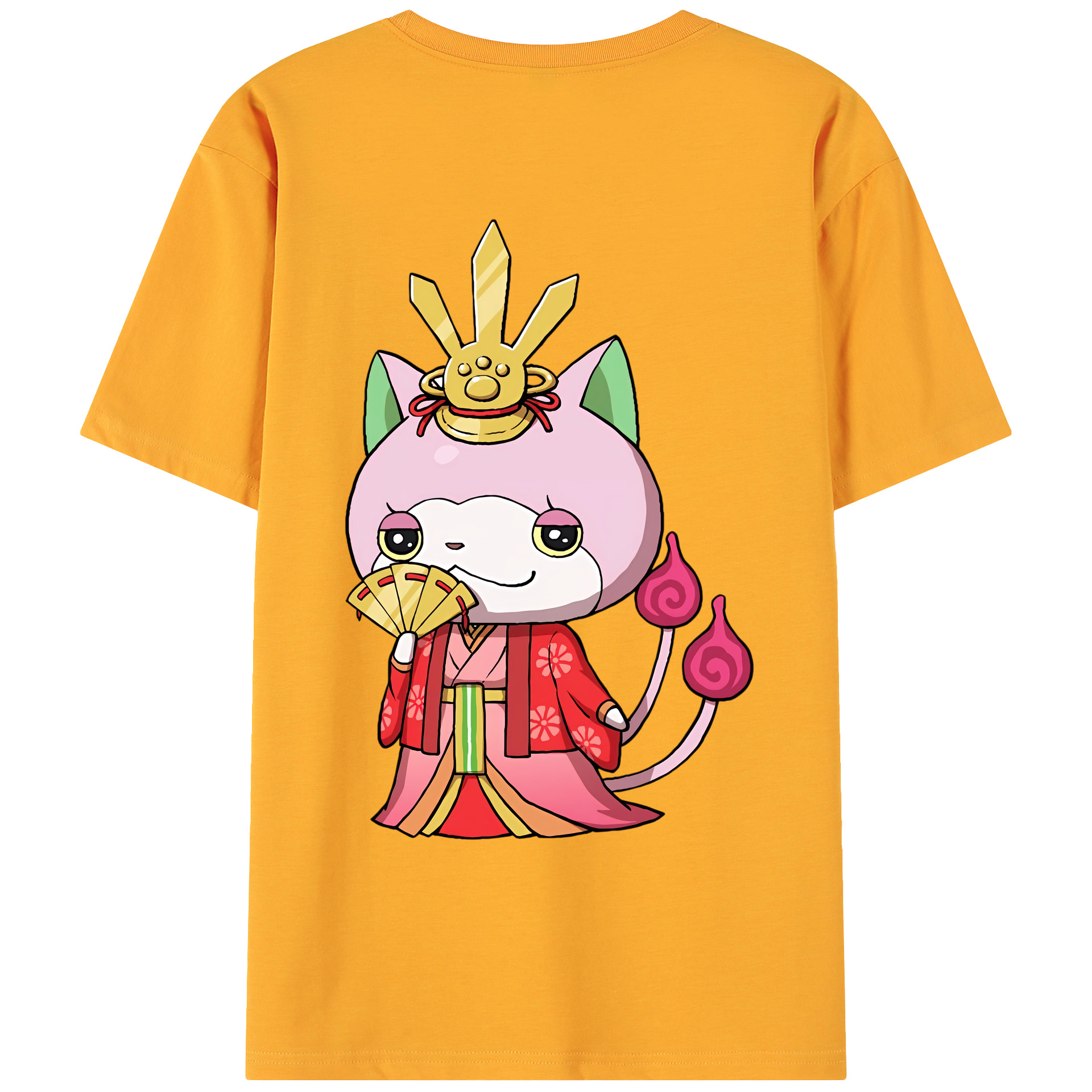 （画像用） 妖怪ウォッチ Yo-kai Watch 綿100％ メンズ半袖Tシャツ（バックプリント） 通気性