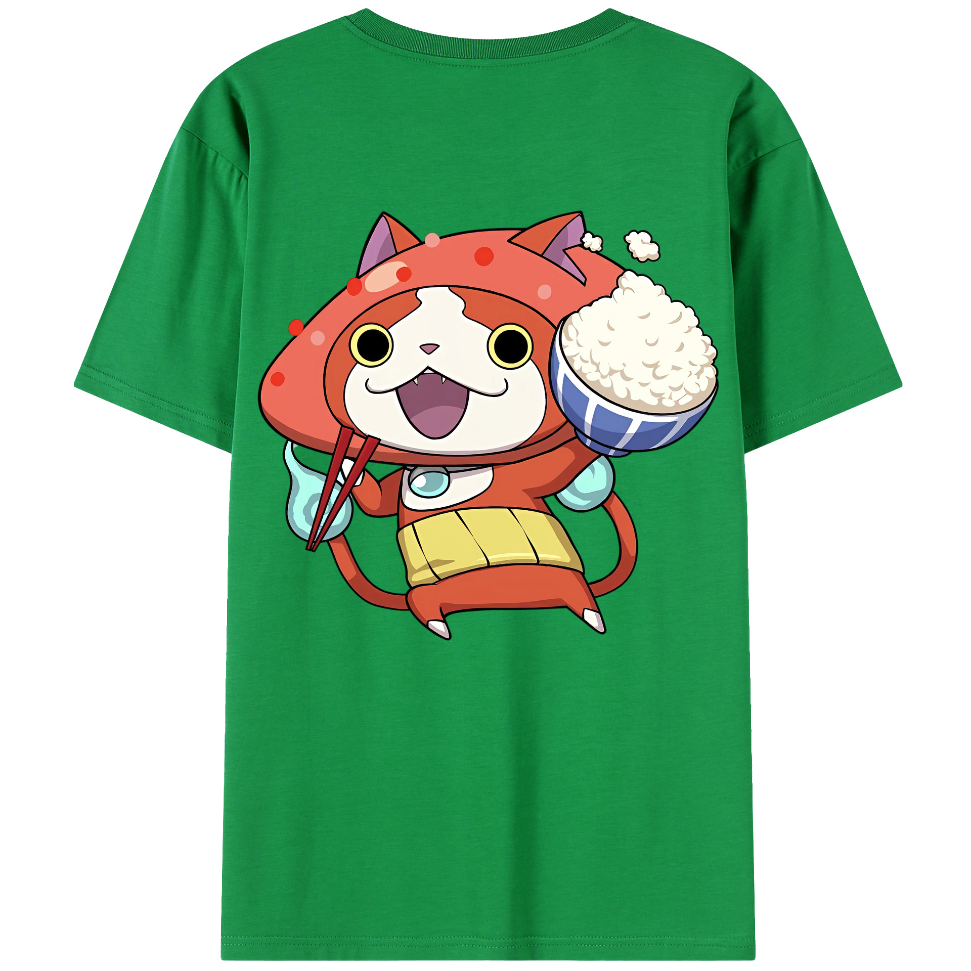 （画像用） 妖怪ウォッチ Yo-kai Watch 綿100％ メンズ半袖Tシャツ（バックプリント） 通気性