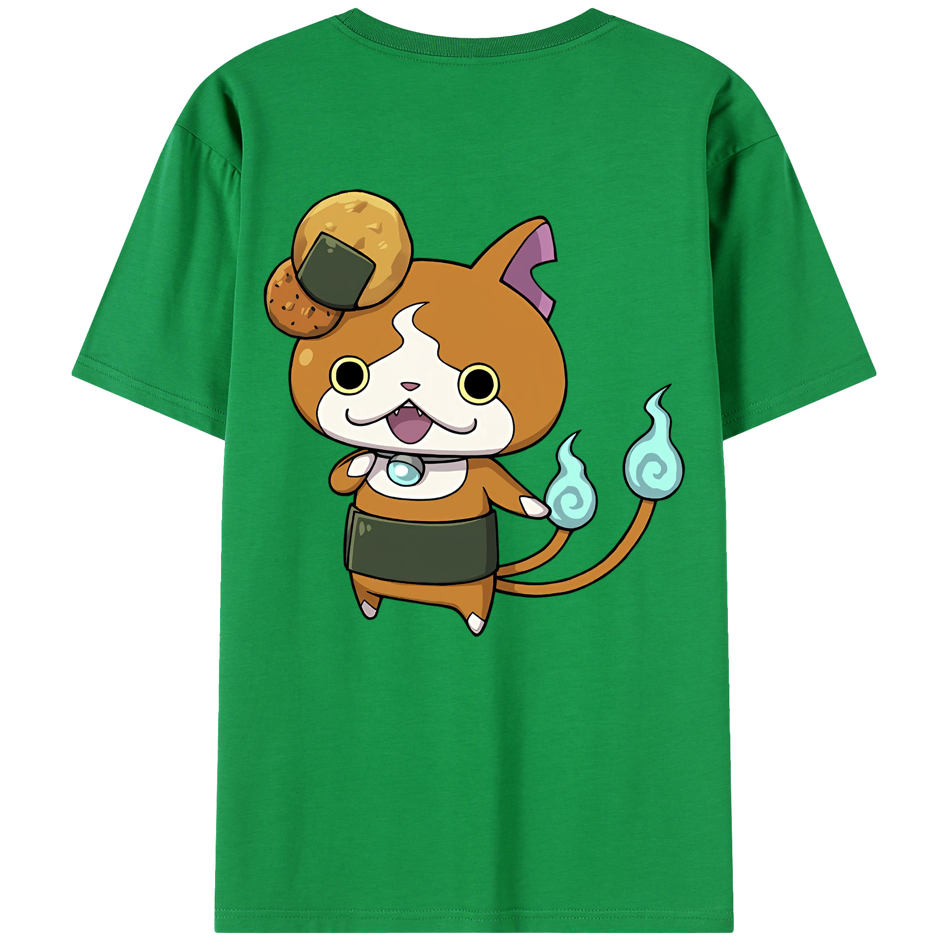 （画像用） 妖怪ウォッチ Yo-kai Watch 綿100％ メンズ半袖Tシャツ（バックプリント） 通気性