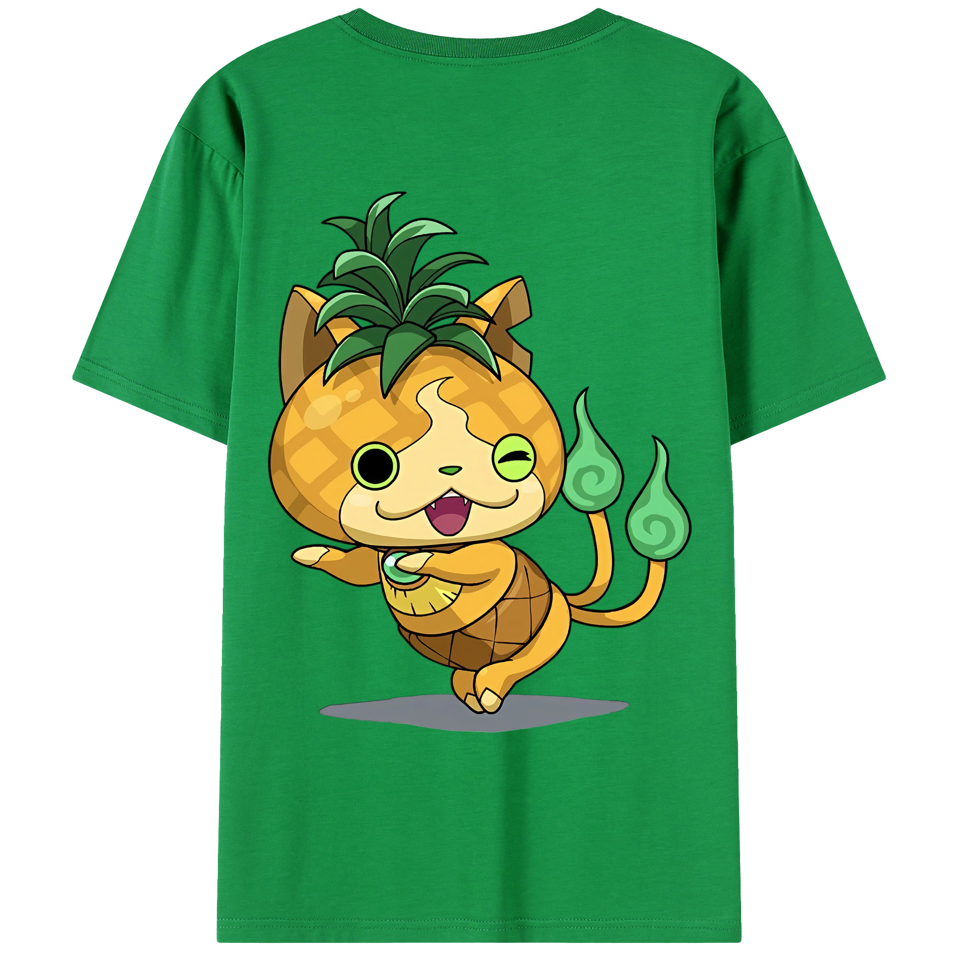 （画像用） 妖怪ウォッチ Yo-kai Watch 綿100％ メンズ半袖Tシャツ（バックプリント） 通気性