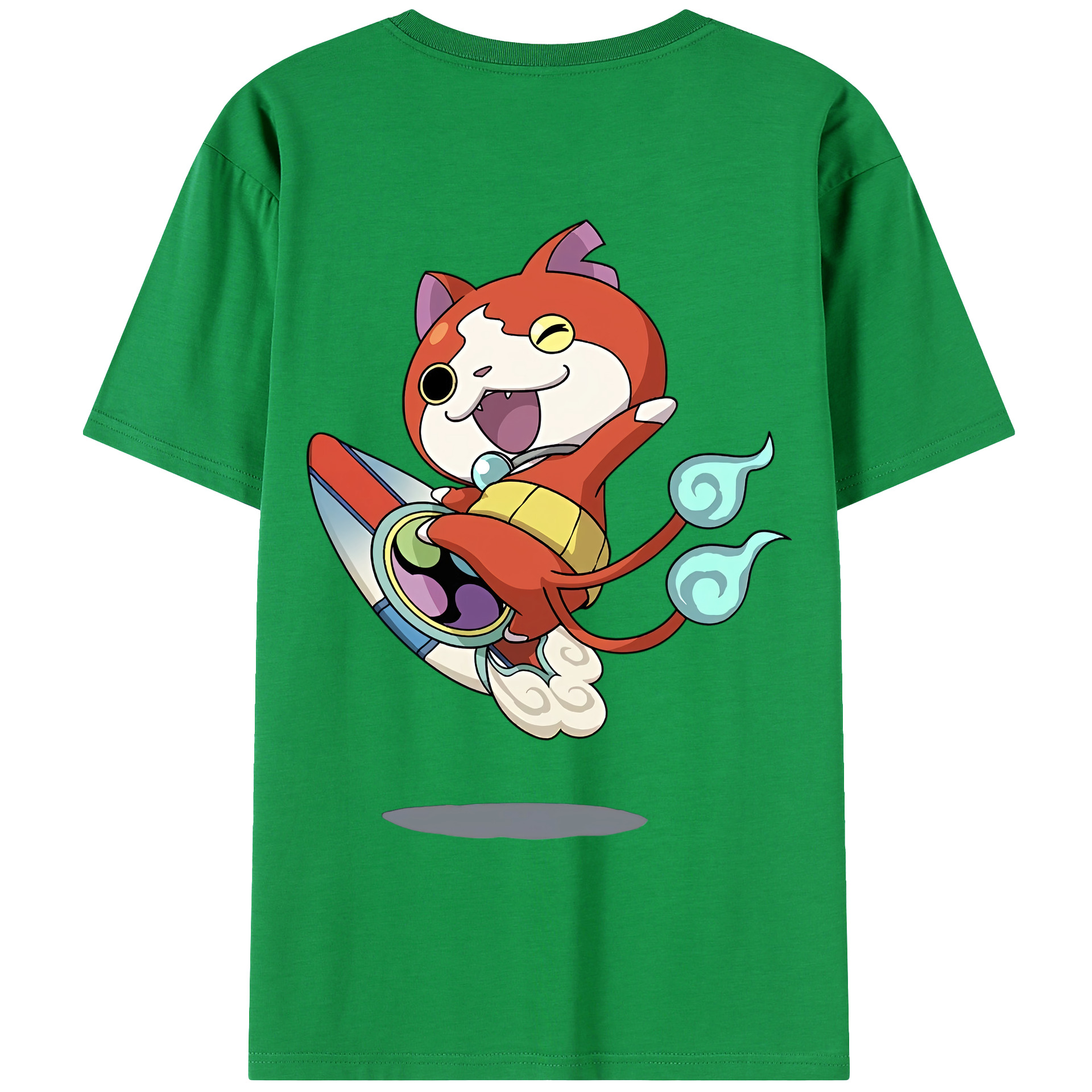 （画像用） 妖怪ウォッチ Yo-kai Watch 綿100％ メンズ半袖Tシャツ（バックプリント） 通気性