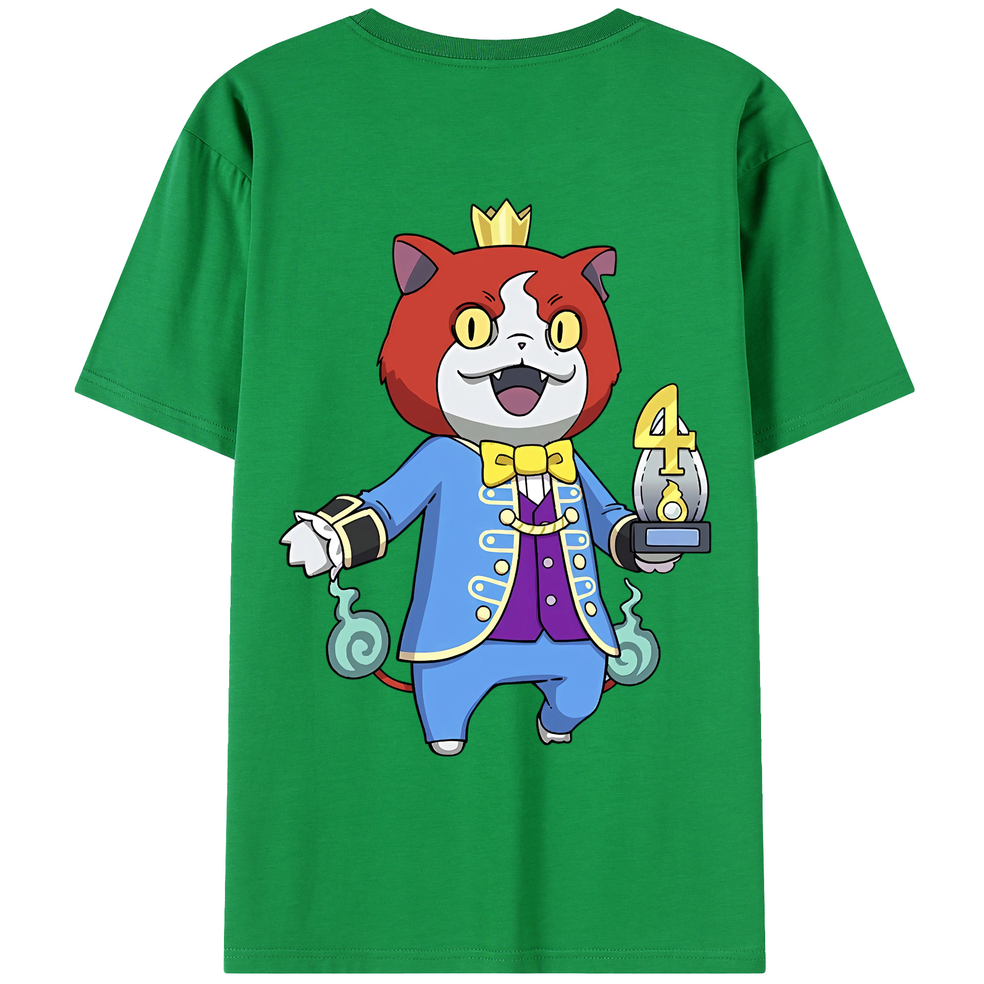 （画像用） 妖怪ウォッチ Yo-kai Watch 綿100％ メンズ半袖Tシャツ（バックプリント） 通気性