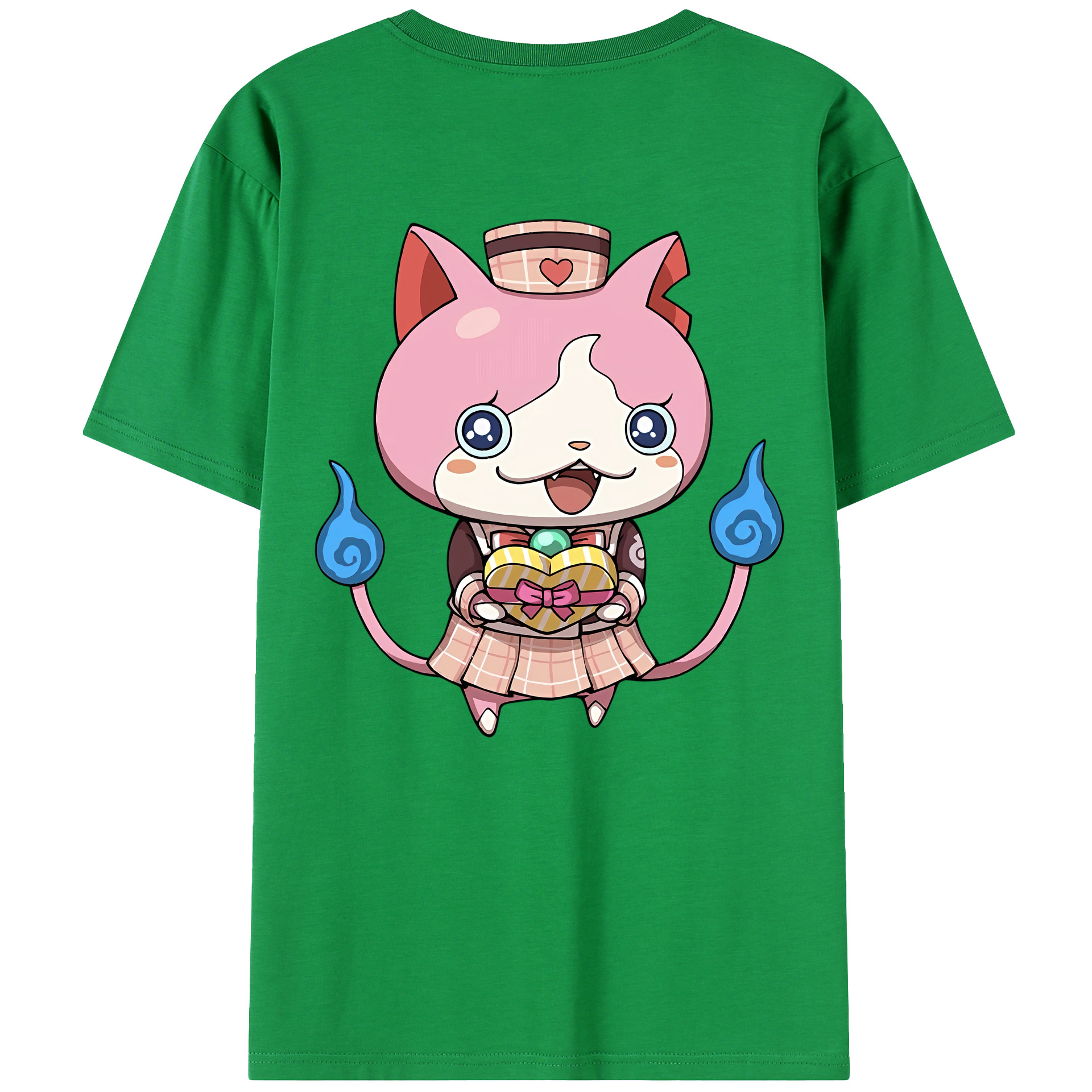 （画像用） 妖怪ウォッチ Yo-kai Watch 綿100％ メンズ半袖Tシャツ（バックプリント） 通気性