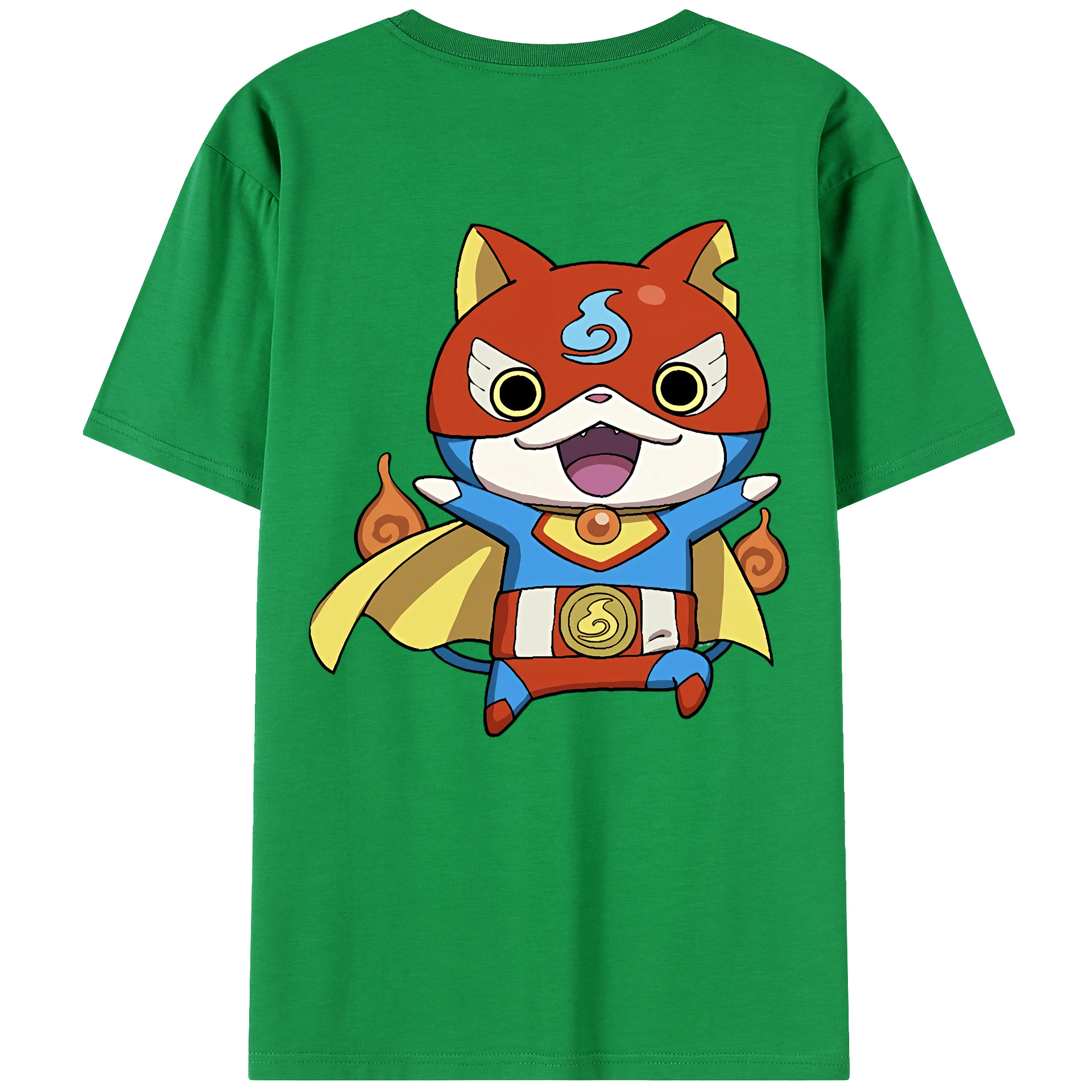 （画像用） 妖怪ウォッチ Yo-kai Watch 綿100％ メンズ半袖Tシャツ（バックプリント） 通気性