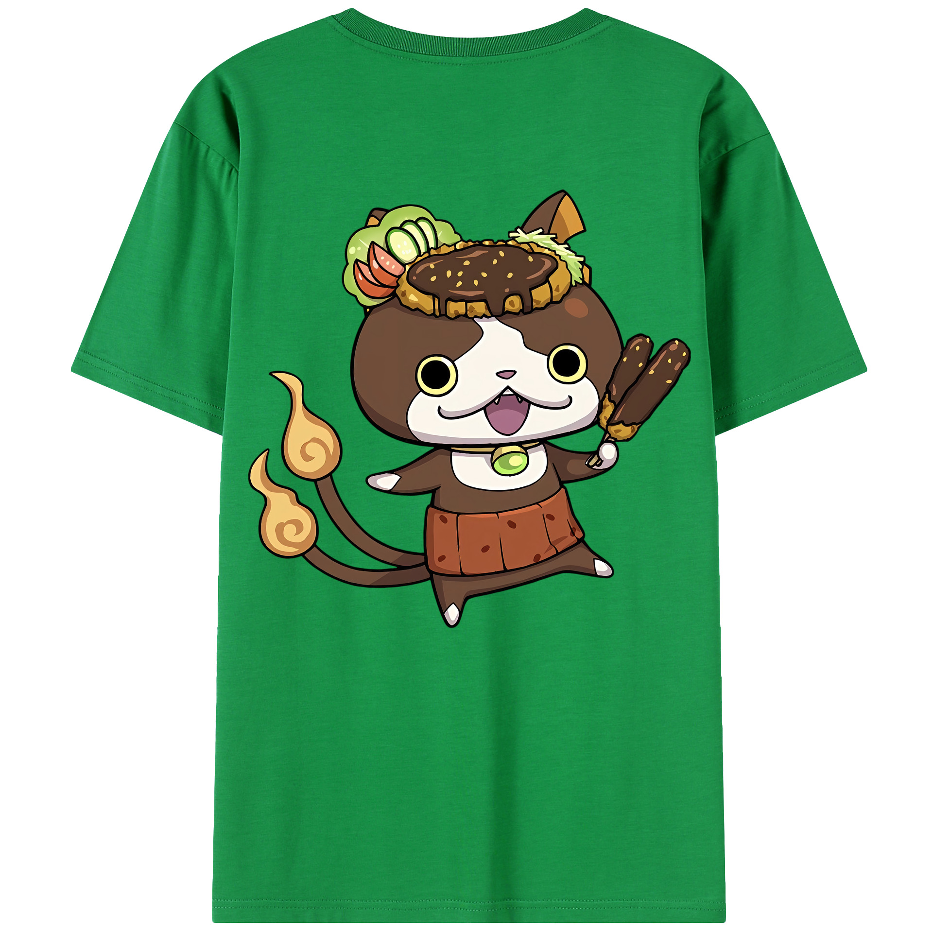 （画像用） 妖怪ウォッチ Yo-kai Watch 綿100％ メンズ半袖Tシャツ（バックプリント） 通気性