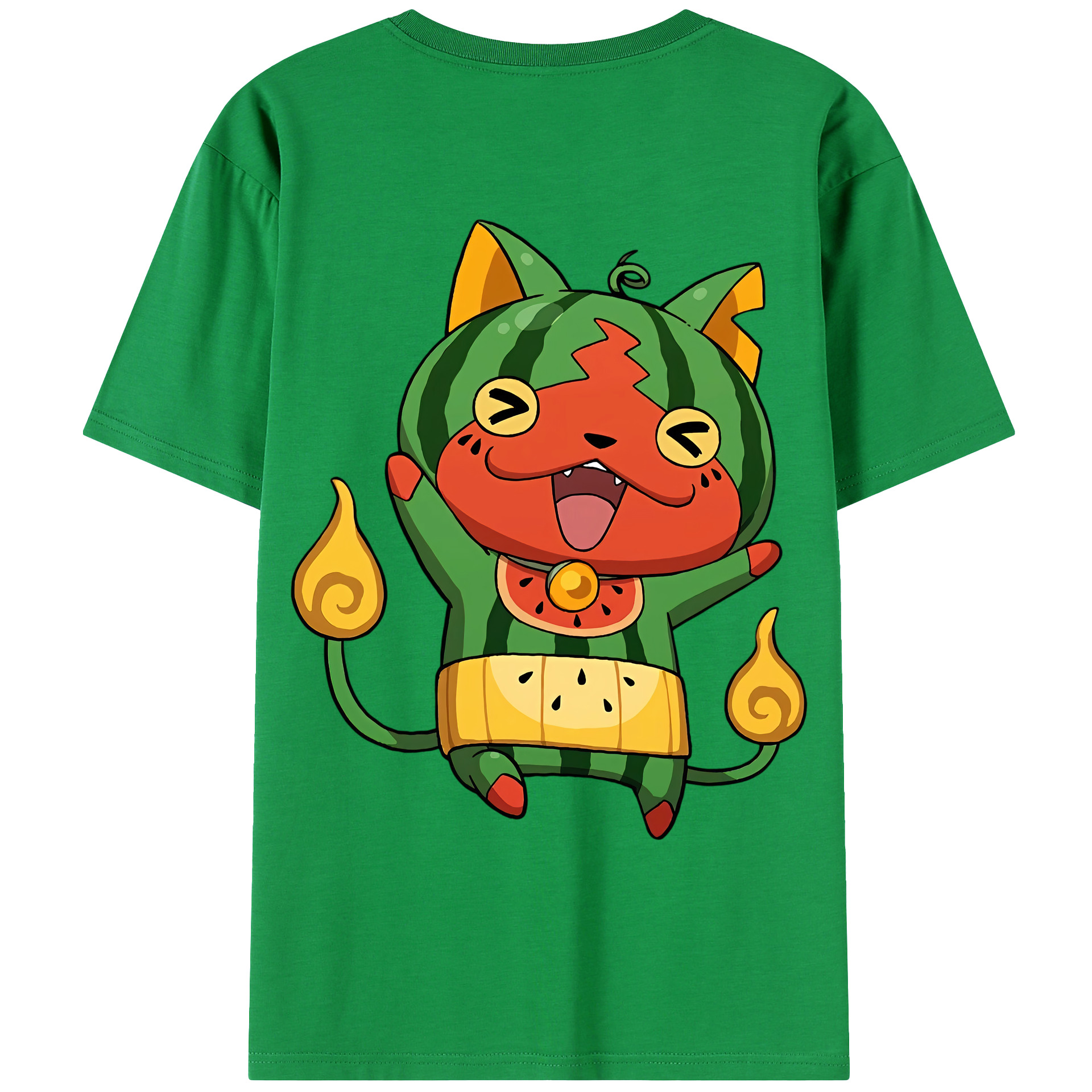 （画像用） 妖怪ウォッチ Yo-kai Watch 綿100％ メンズ半袖Tシャツ（バックプリント） 通気性