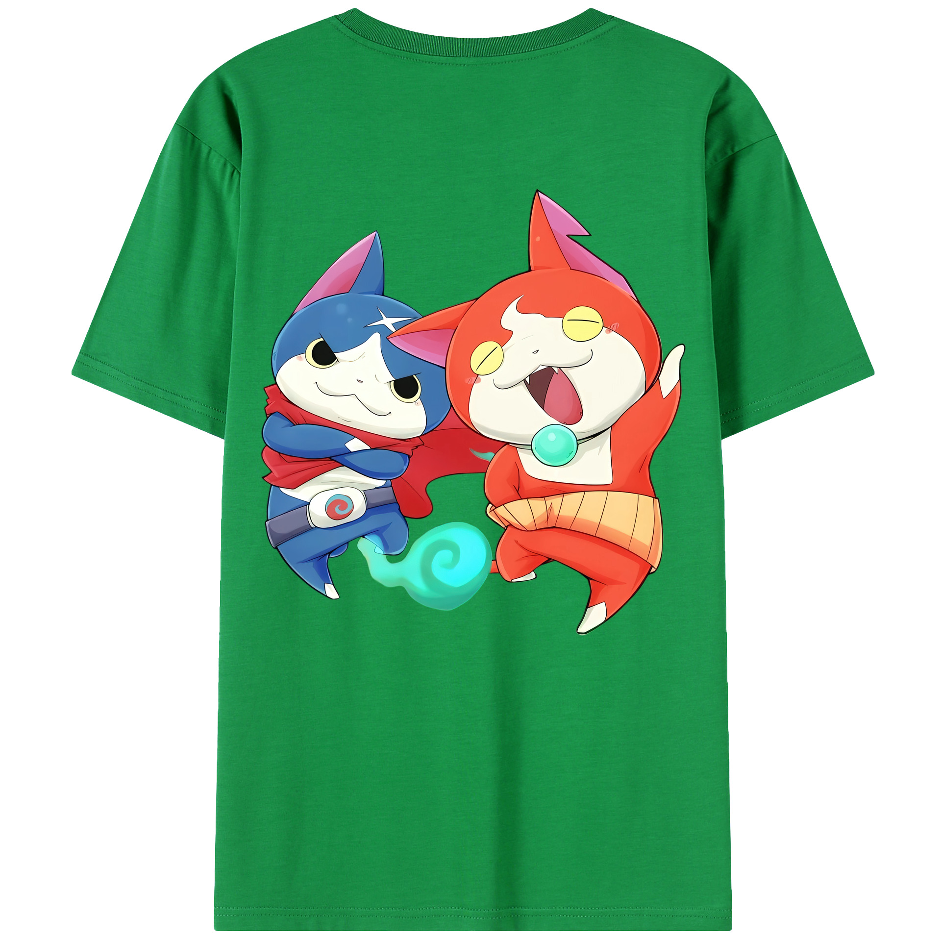 （画像用） 妖怪ウォッチ Yo-kai Watch 綿100％ メンズ半袖Tシャツ（バックプリント） 通気性