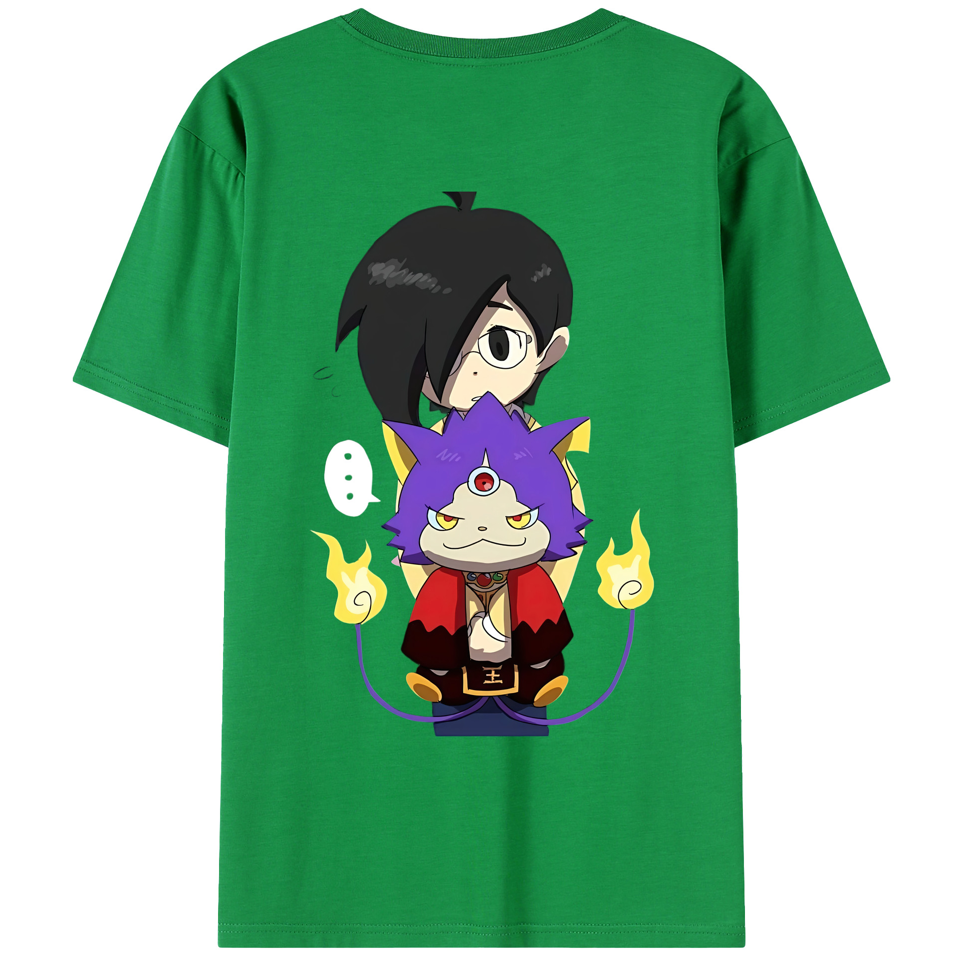 （画像用） 妖怪ウォッチ Yo-kai Watch 綿100％ メンズ半袖Tシャツ（バックプリント） 通気性