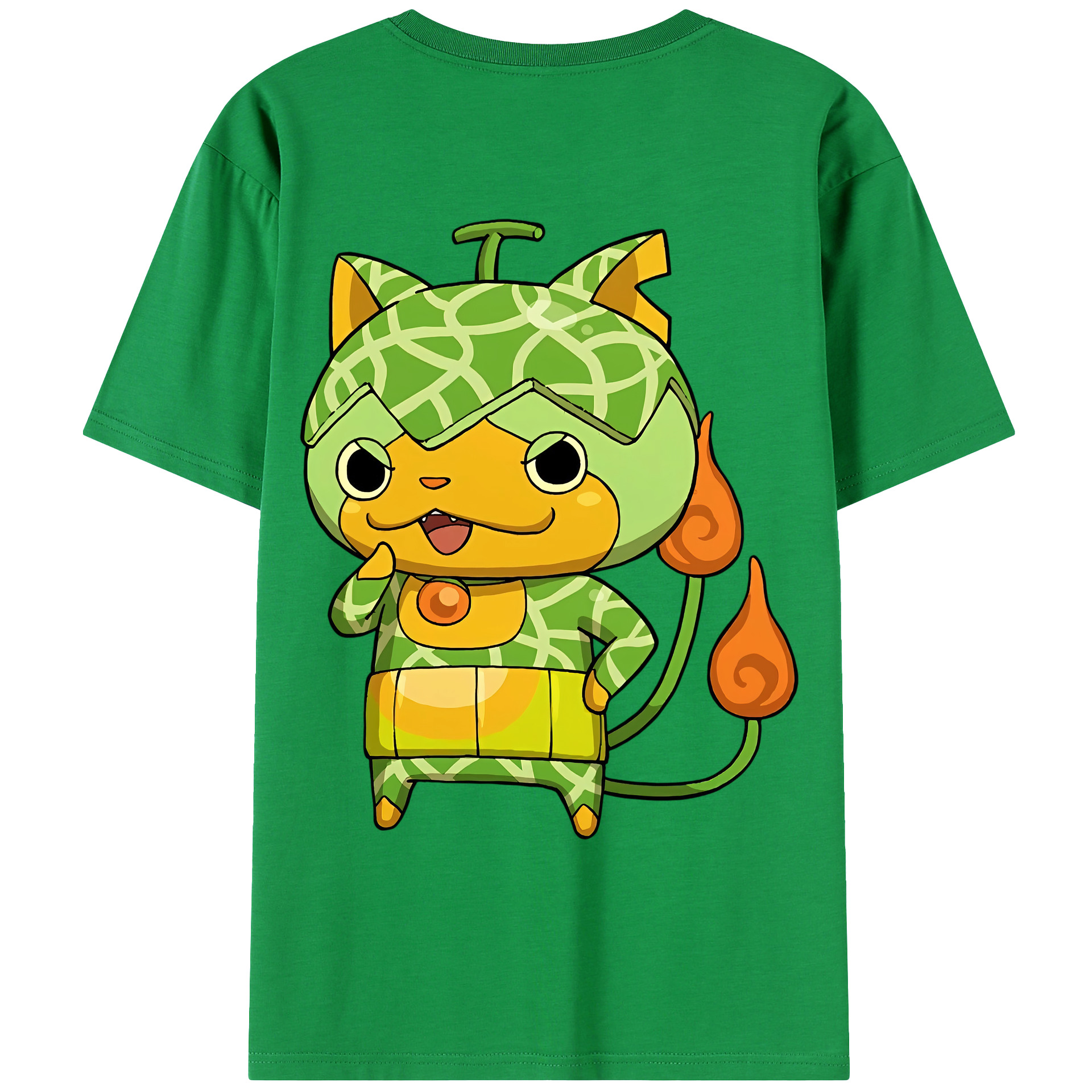 （画像用） 妖怪ウォッチ Yo-kai Watch 綿100％ メンズ半袖Tシャツ（バックプリント） 通気性