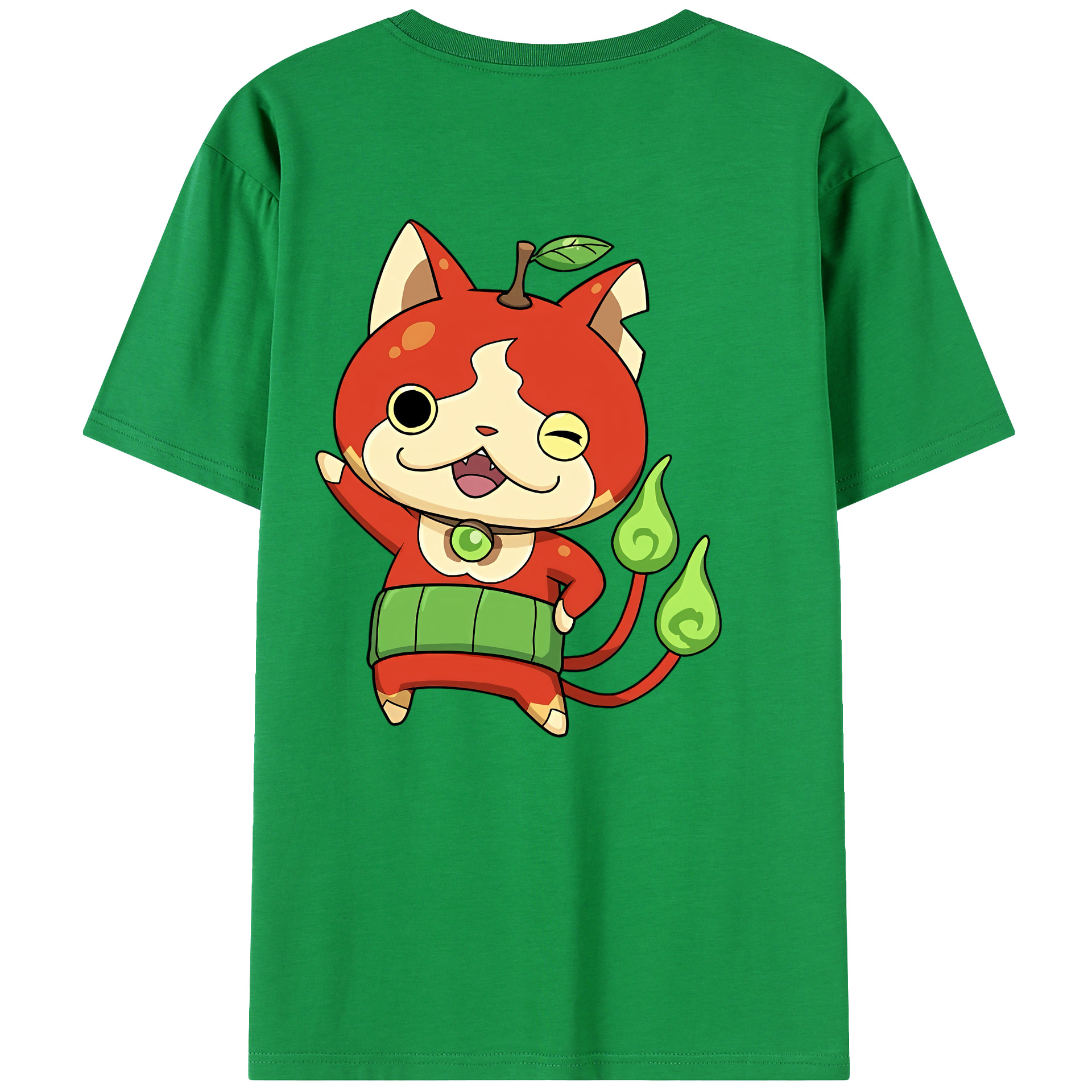 （画像用） 妖怪ウォッチ Yo-kai Watch 綿100％ メンズ半袖Tシャツ（バックプリント） 通気性