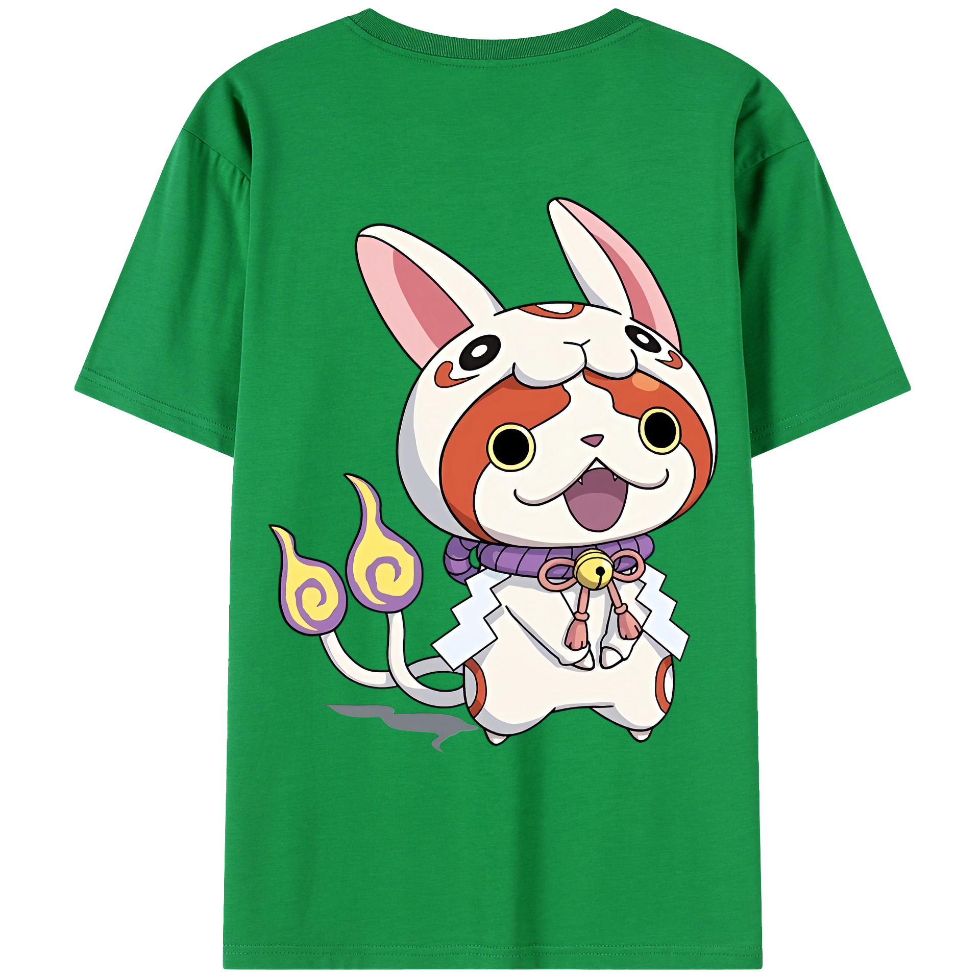 （画像用） 妖怪ウォッチ Yo-kai Watch 綿100％ メンズ半袖Tシャツ（バックプリント） 通気性