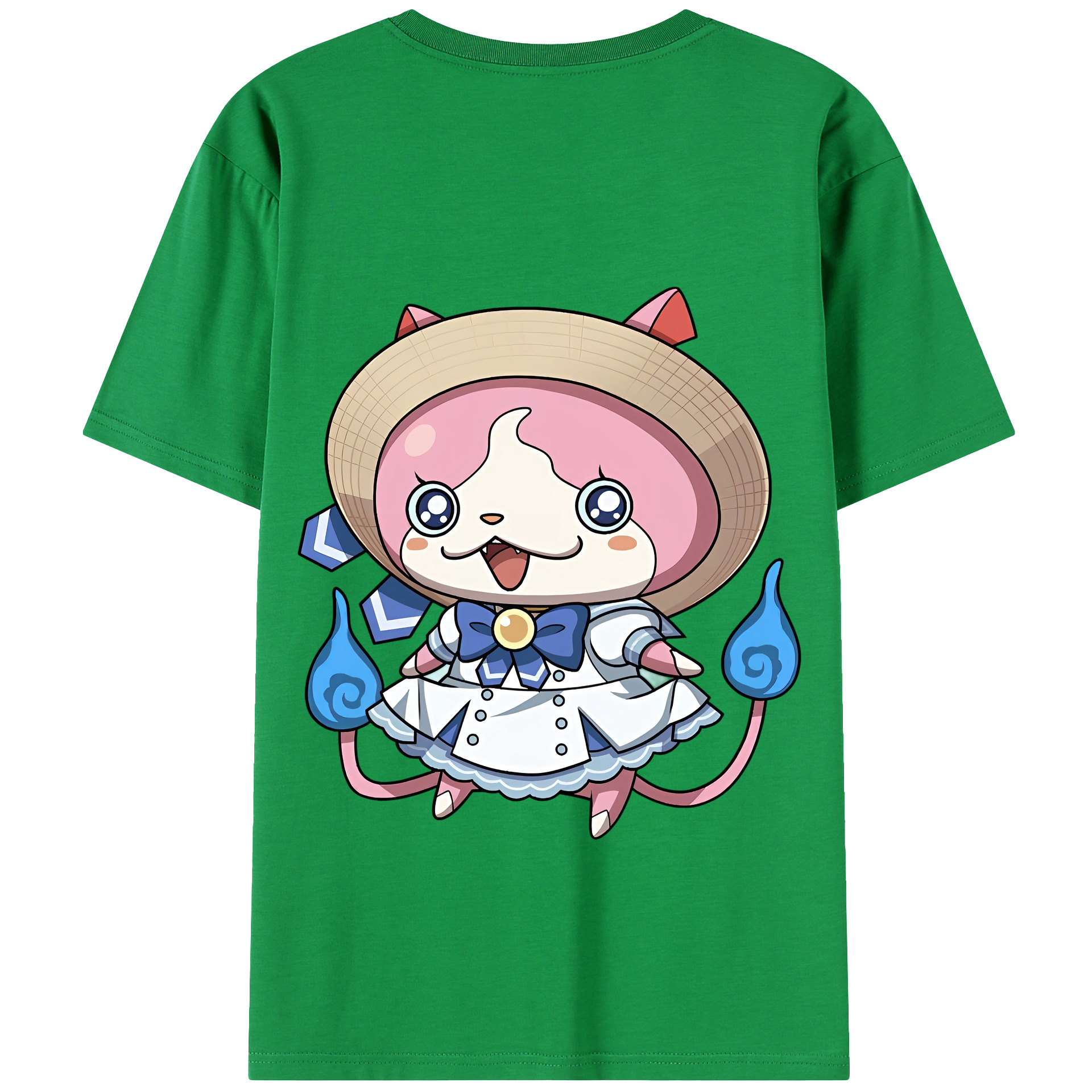 （画像用） 妖怪ウォッチ Yo-kai Watch 綿100％ メンズ半袖Tシャツ（バックプリント） 通気性