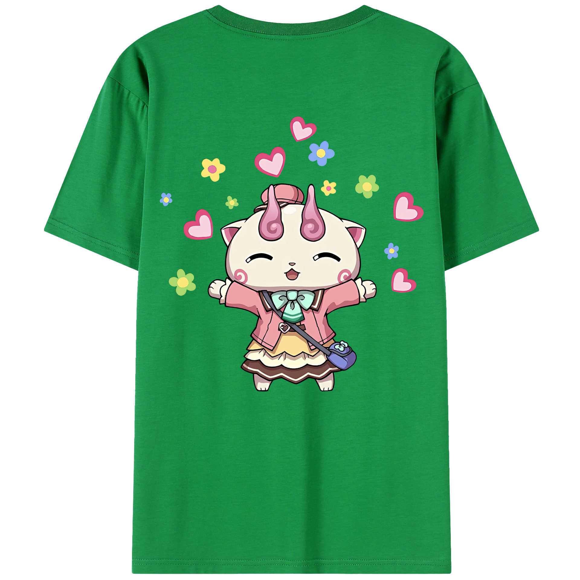 （画像用） 妖怪ウォッチ Yo-kai Watch 綿100％ メンズ半袖Tシャツ（バックプリント） 通気性