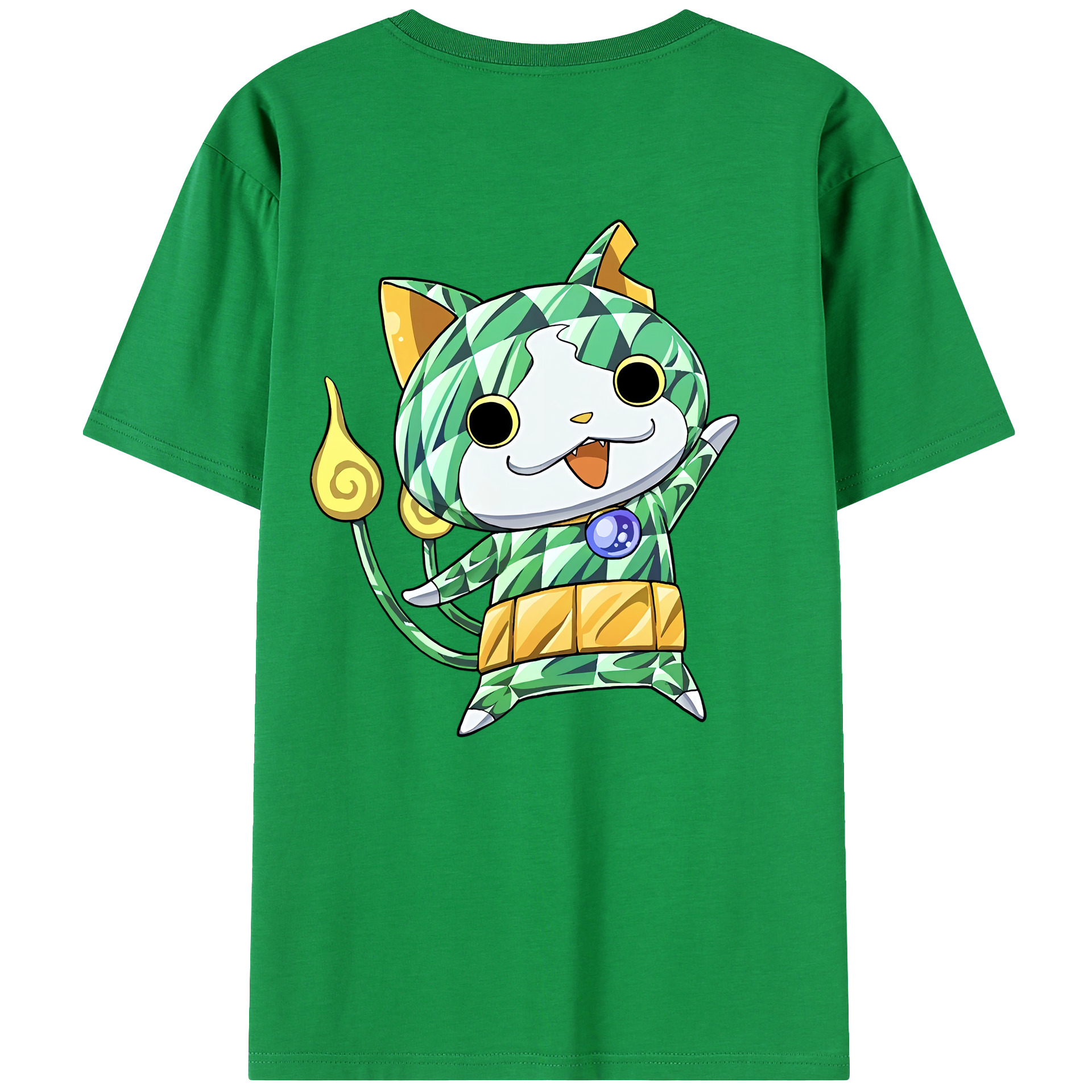 （画像用） 妖怪ウォッチ Yo-kai Watch 綿100％ メンズ半袖Tシャツ（バックプリント） 通気性