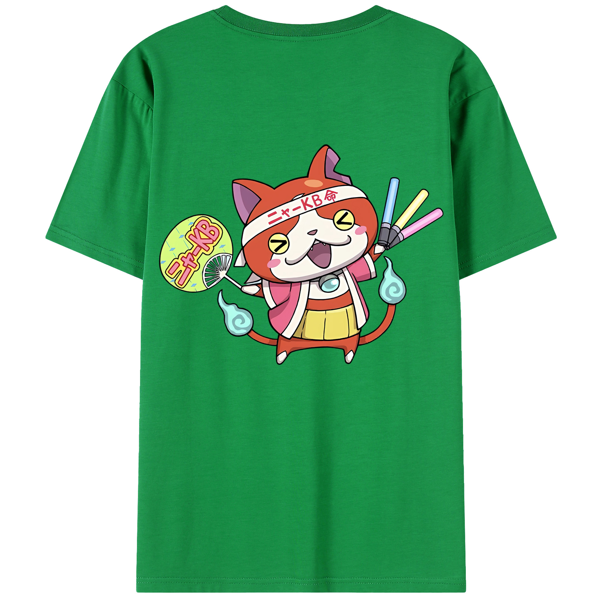 （画像用） 妖怪ウォッチ Yo-kai Watch 綿100％ メンズ半袖Tシャツ（バックプリント） 通気性