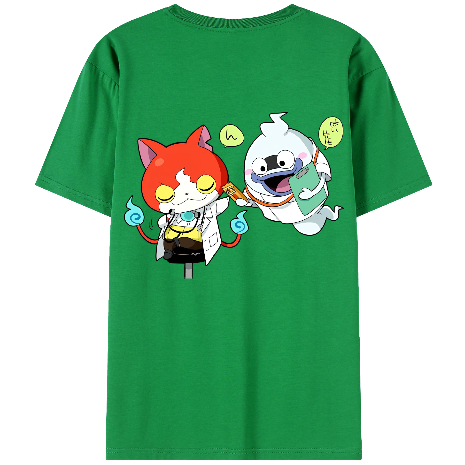 （画像用） 妖怪ウォッチ Yo-kai Watch 綿100％ メンズ半袖Tシャツ（バックプリント） 通気性