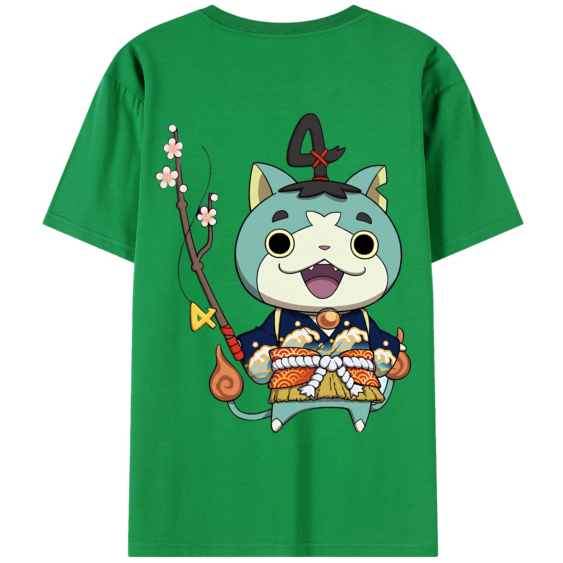 （画像用） 妖怪ウォッチ Yo-kai Watch 綿100％ メンズ半袖Tシャツ（バックプリント） 通気性
