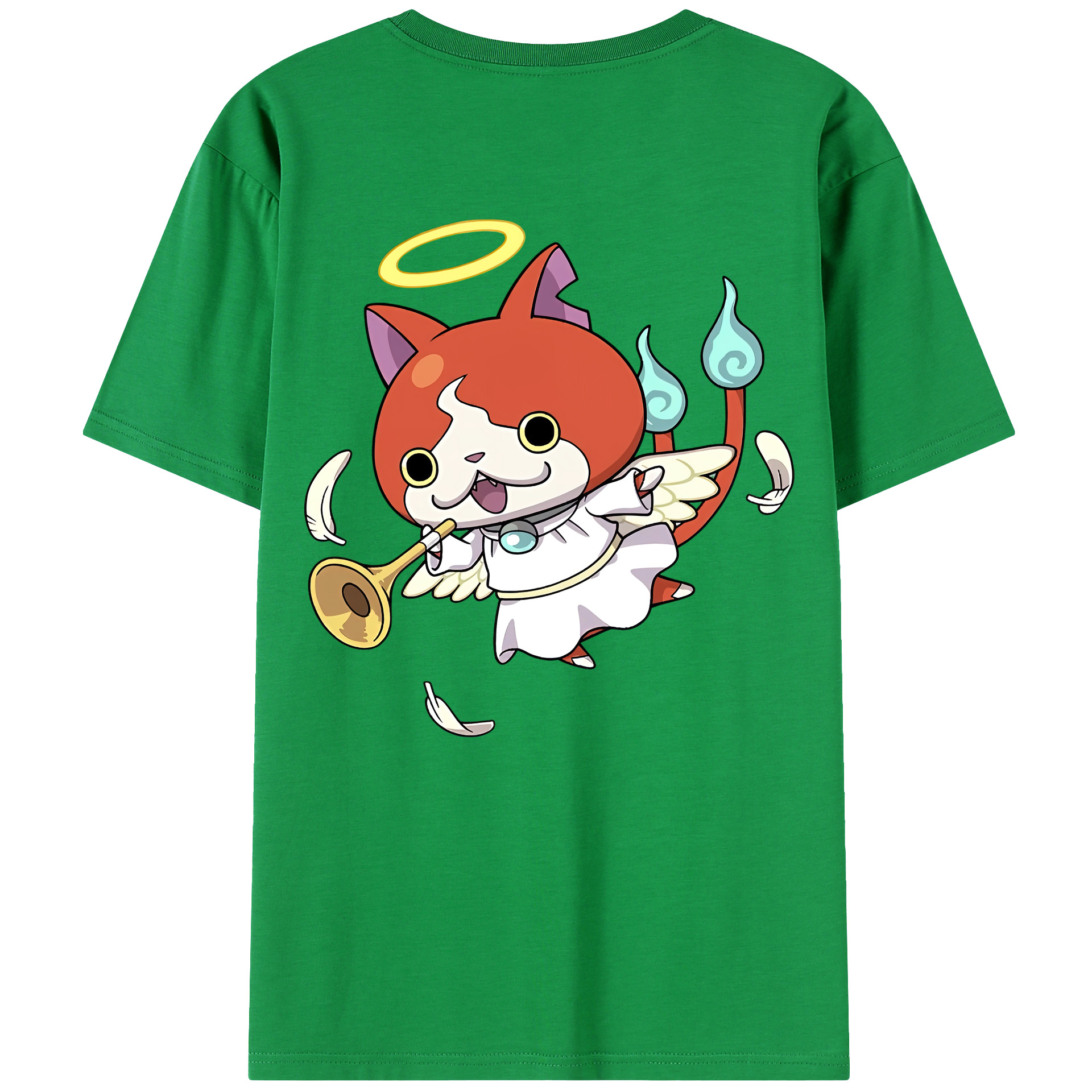 （画像用） 妖怪ウォッチ Yo-kai Watch 綿100％ メンズ半袖Tシャツ（バックプリント） 通気性
