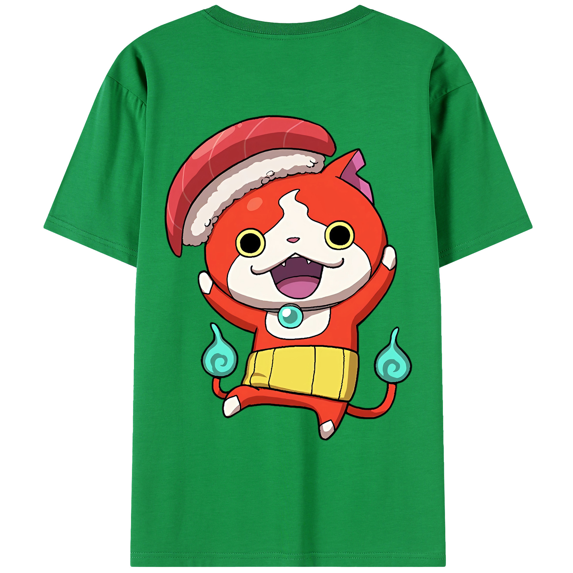 （画像用） 妖怪ウォッチ Yo-kai Watch 綿100％ メンズ半袖Tシャツ（バックプリント） 通気性