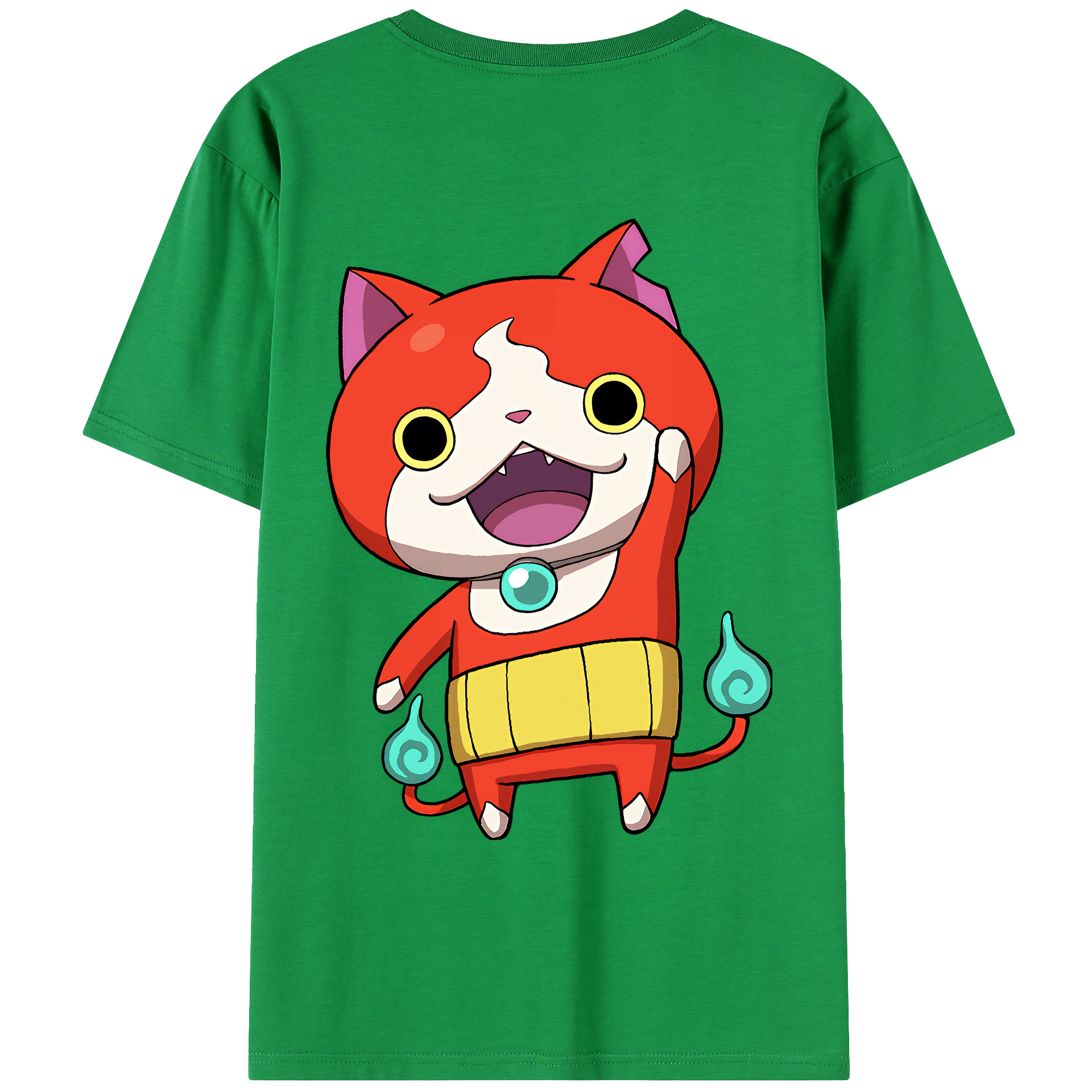 （画像用） 妖怪ウォッチ Yo-kai Watch 綿100％ メンズ半袖Tシャツ（バックプリント） 通気性