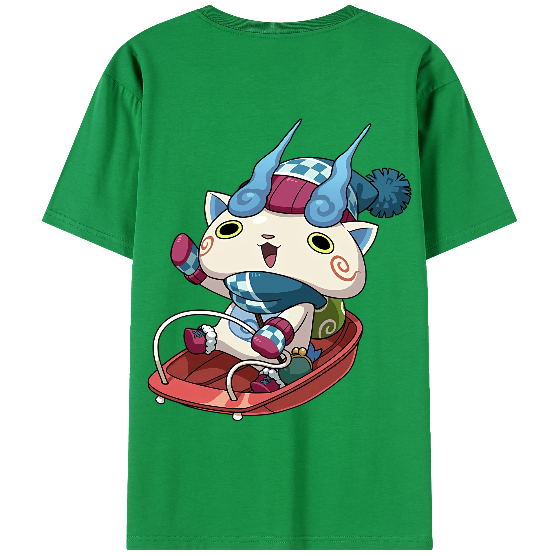 （画像用） 妖怪ウォッチ Yo-kai Watch 綿100％ メンズ半袖Tシャツ（バックプリント） 通気性