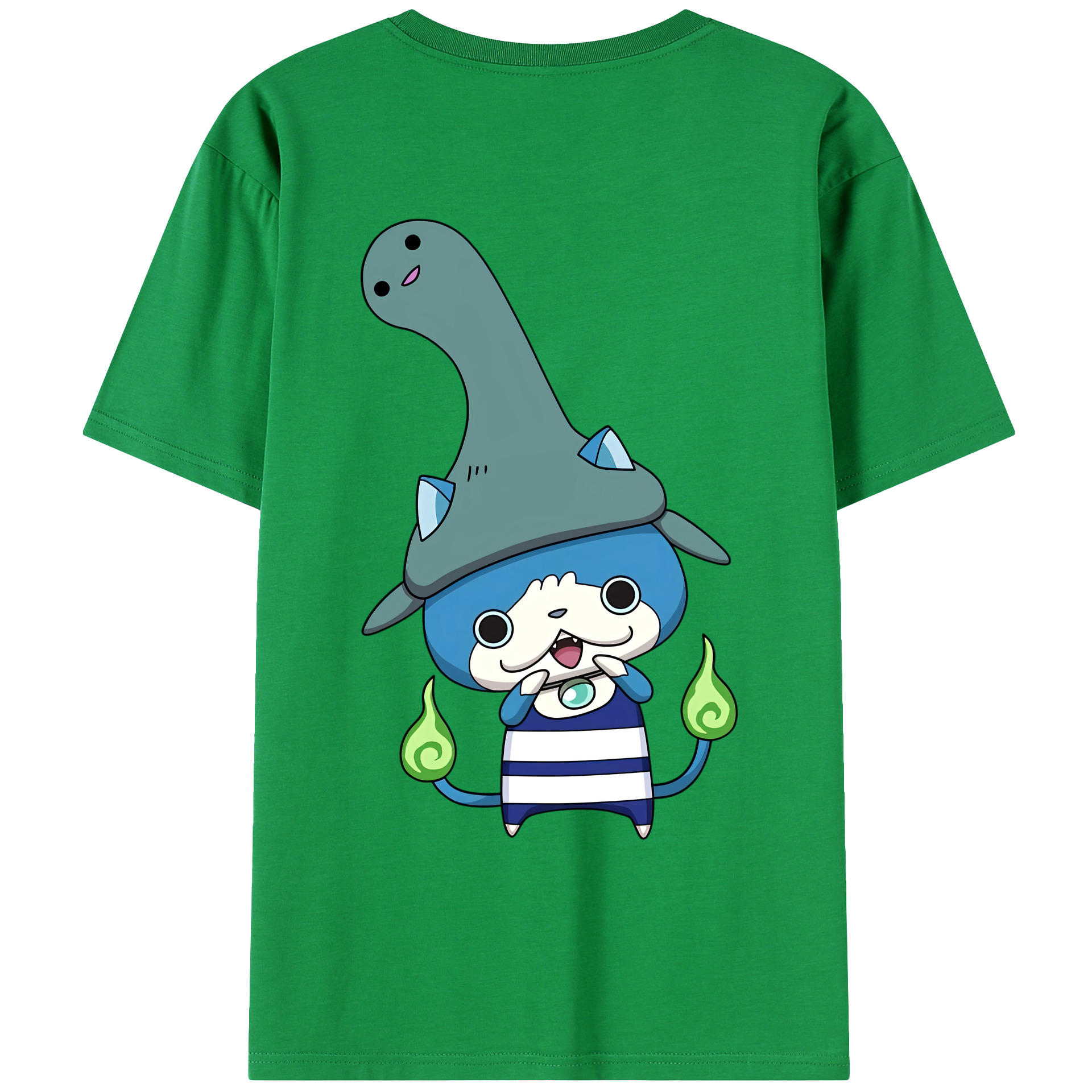 （画像用） 妖怪ウォッチ Yo-kai Watch 綿100％ メンズ半袖Tシャツ（バックプリント） 通気性