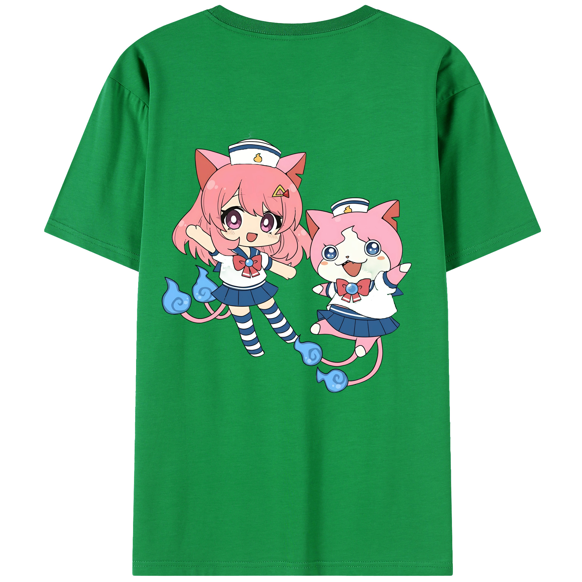 （画像用） 妖怪ウォッチ Yo-kai Watch 綿100％ メンズ半袖Tシャツ（バックプリント） 通気性
