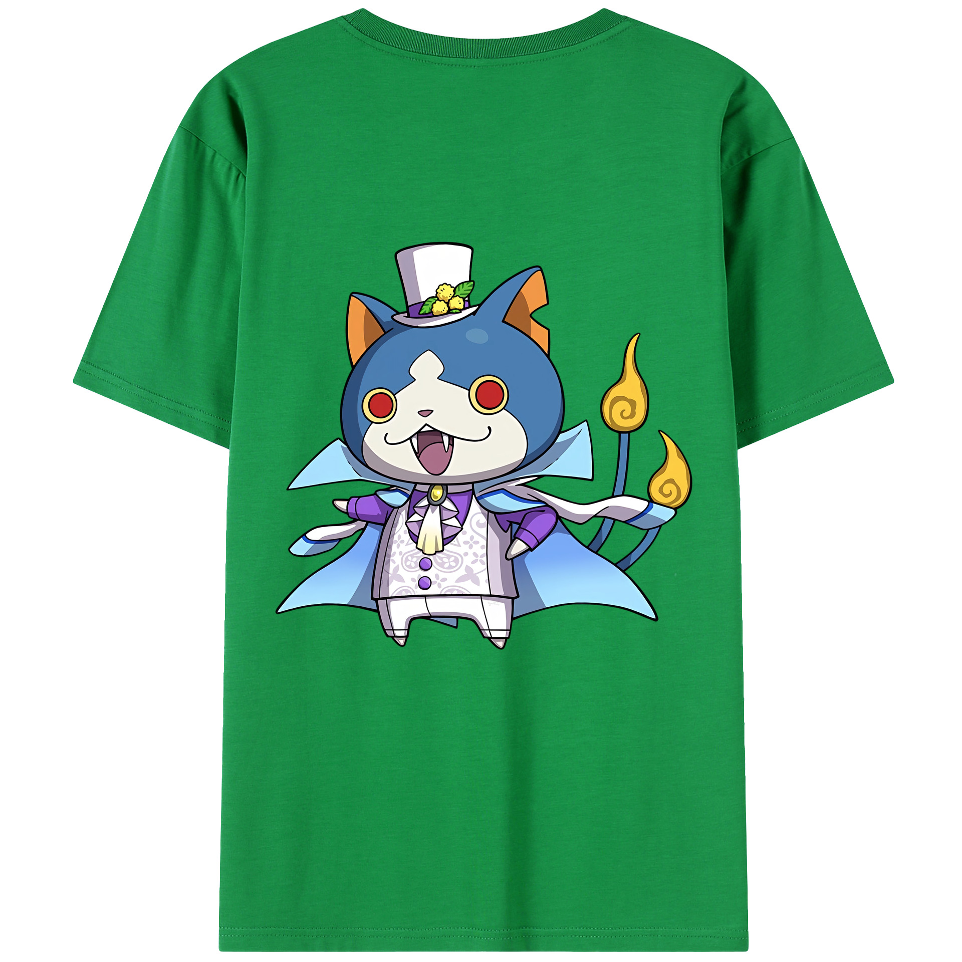 （画像用） 妖怪ウォッチ Yo-kai Watch 綿100％ メンズ半袖Tシャツ（バックプリント） 通気性