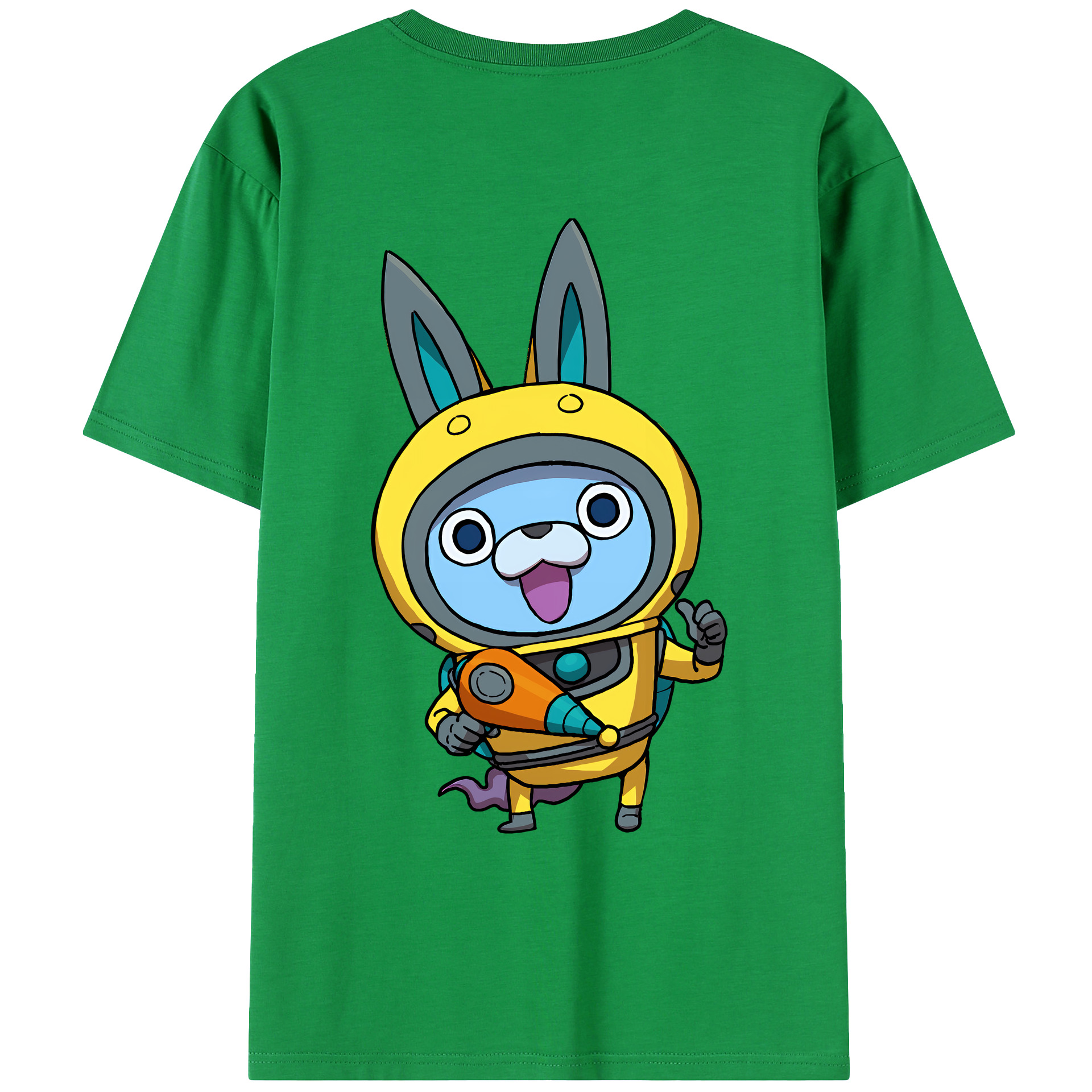 （画像用） 妖怪ウォッチ Yo-kai Watch 綿100％ メンズ半袖Tシャツ（バックプリント） 通気性