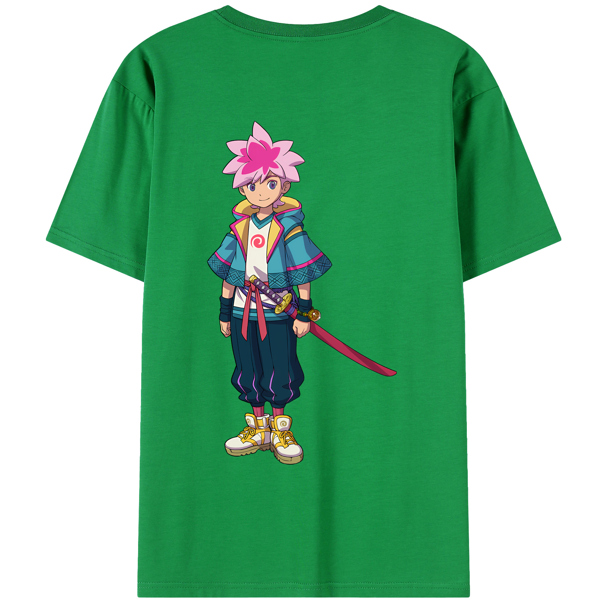 （画像用） 妖怪ウォッチ Yo-kai Watch 綿100％ メンズ半袖Tシャツ（バックプリント） 通気性