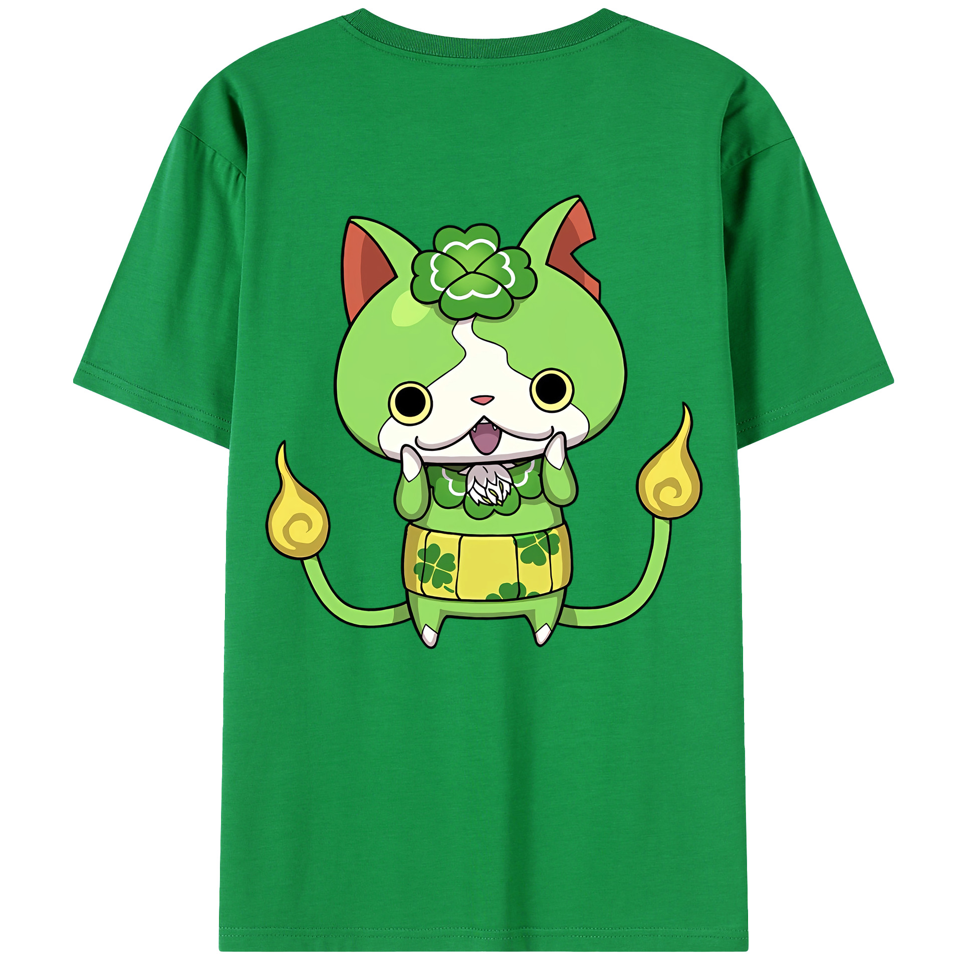 （画像用） 妖怪ウォッチ Yo-kai Watch 綿100％ メンズ半袖Tシャツ（バックプリント） 通気性