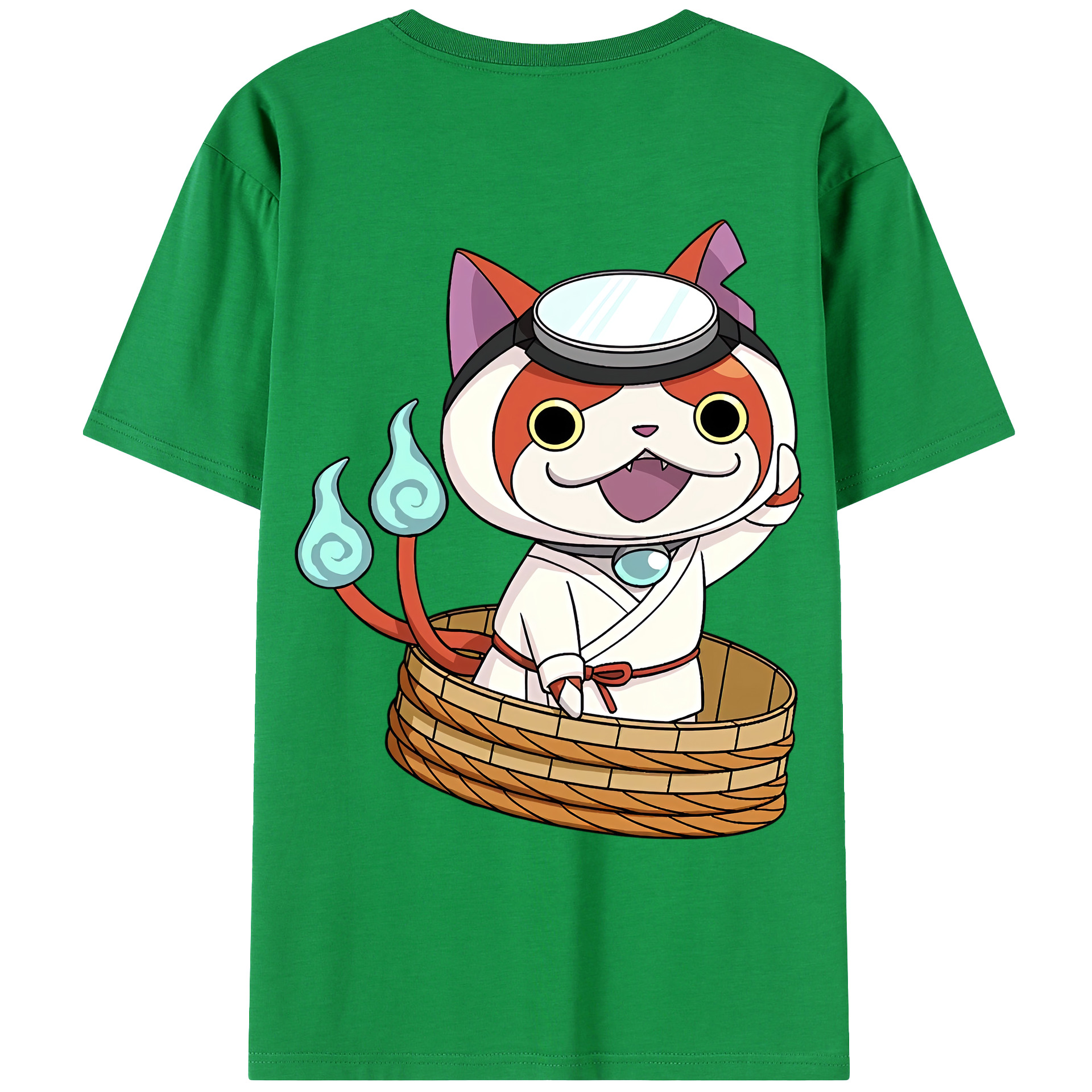 （画像用） 妖怪ウォッチ Yo-kai Watch 綿100％ メンズ半袖Tシャツ（バックプリント） 通気性